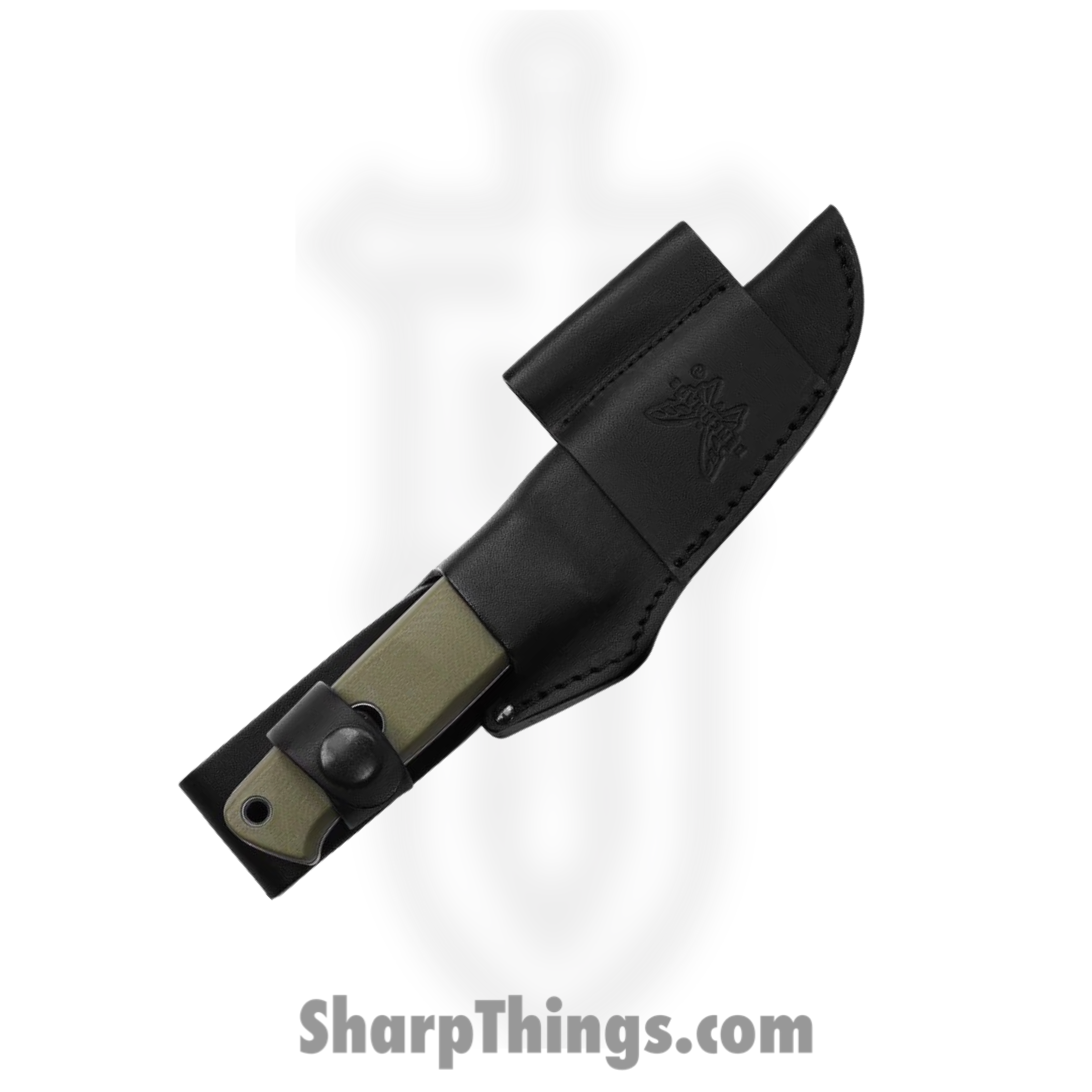 Benchmade - 165-1 - Mini Bushcrafter - Fixed Blade Knife - S30V Satin Drop Point - G10 - Green - Image 2