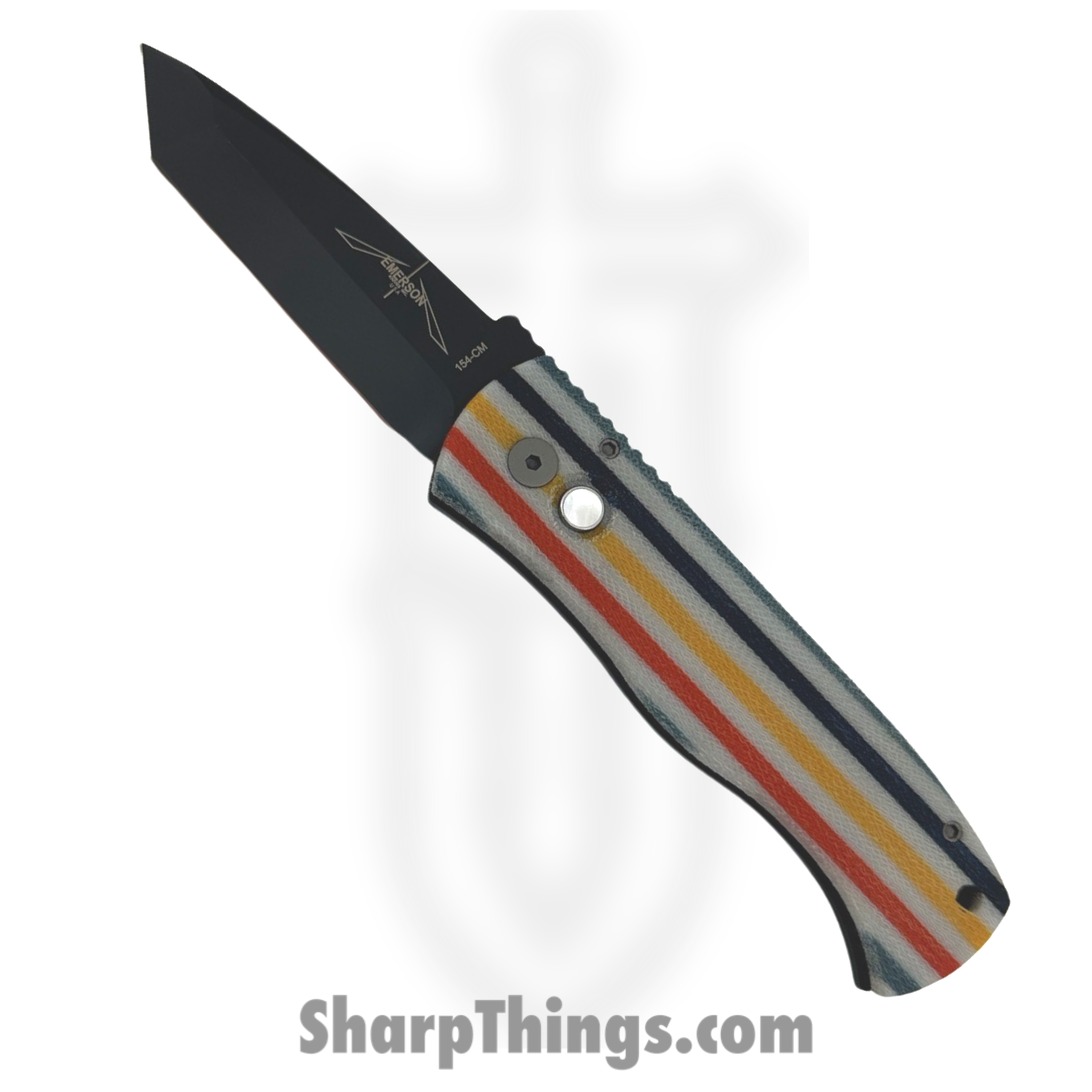 ProTech - 2024TXEC75 - Emerson CQC7 - Automatic Knife - 154CM DLC Tanto - Micarta Aluminum - Multi Striped