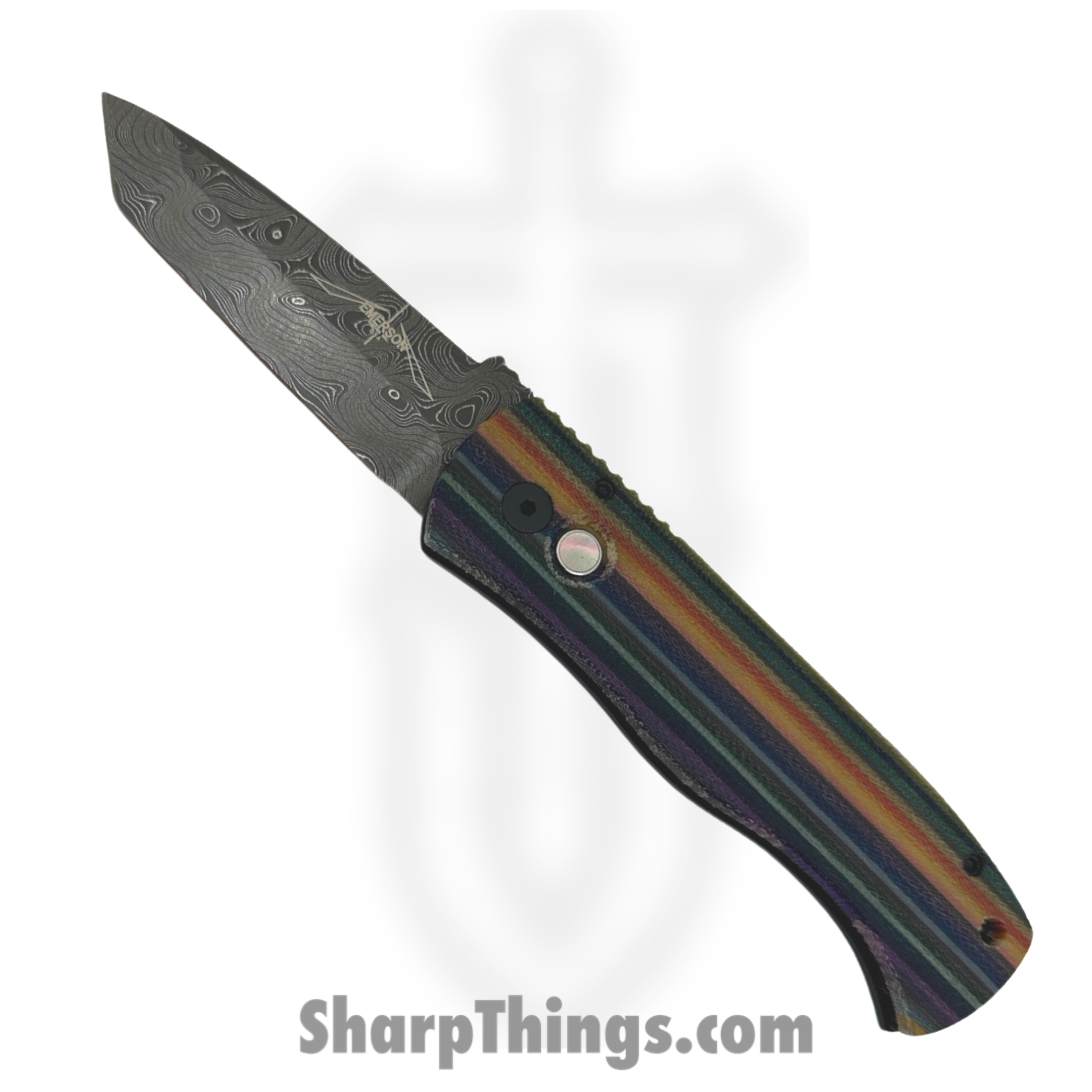 ProTech - 2024TXEMD - Emerson CQC7 - Automatic Knife - Damascus Tanto - Micarta Aluminum - Multi