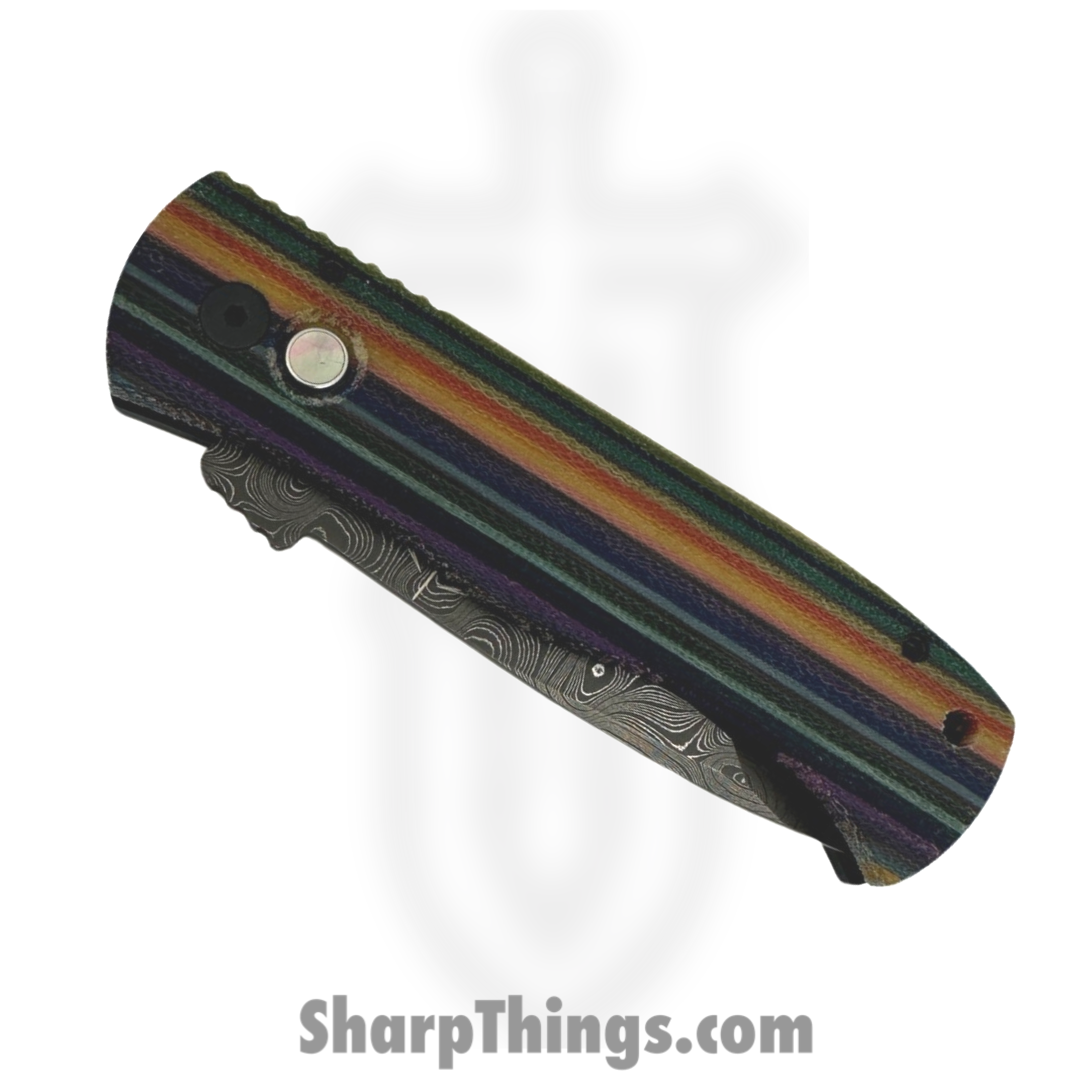 ProTech - 2024TXEMD - Emerson CQC7 - Automatic Knife - Damascus Tanto - Micarta Aluminum - Multi - Image 3