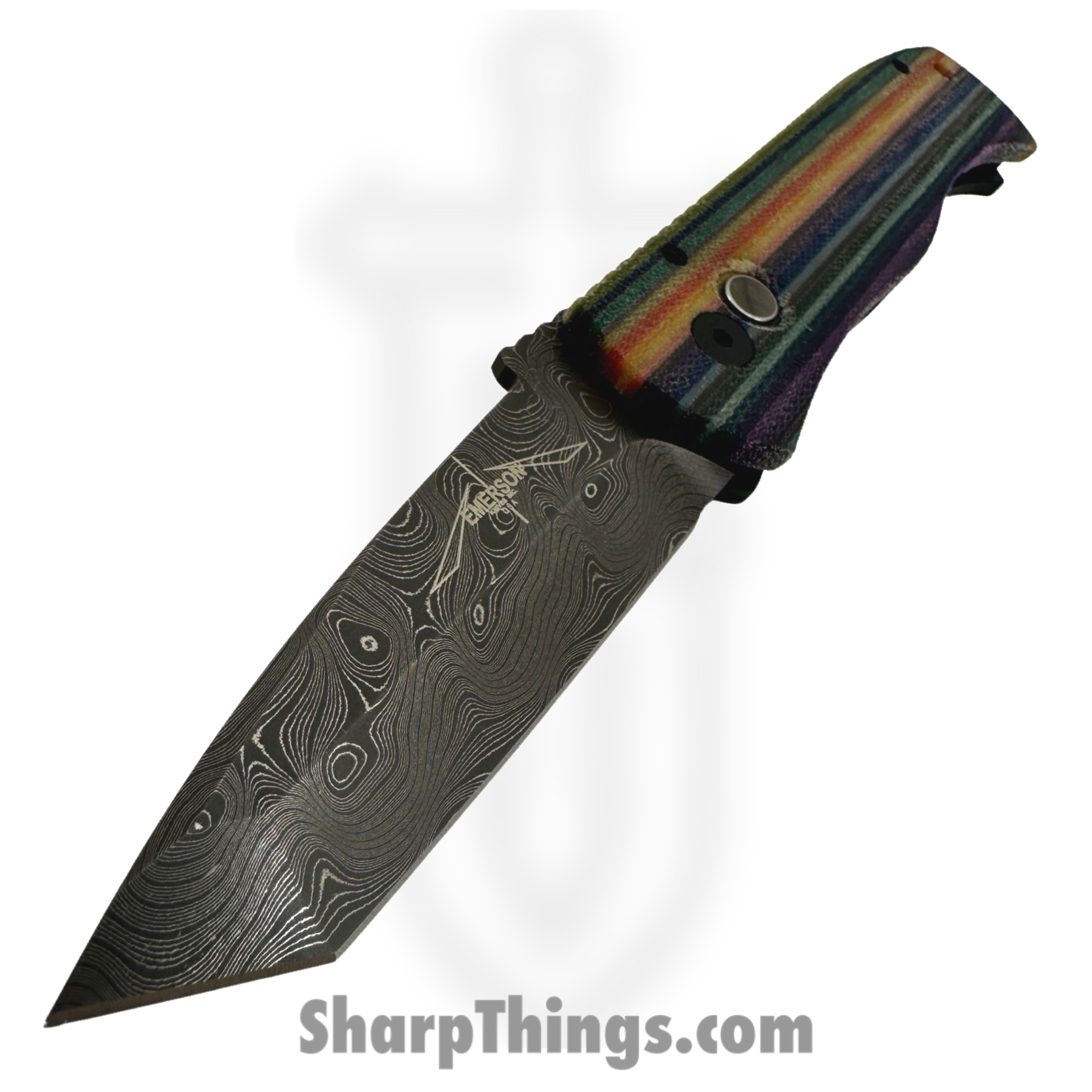 ProTech - 2024TXEMD - Emerson CQC7 - Automatic Knife - Damascus Tanto - Micarta Aluminum - Multi - Image 6