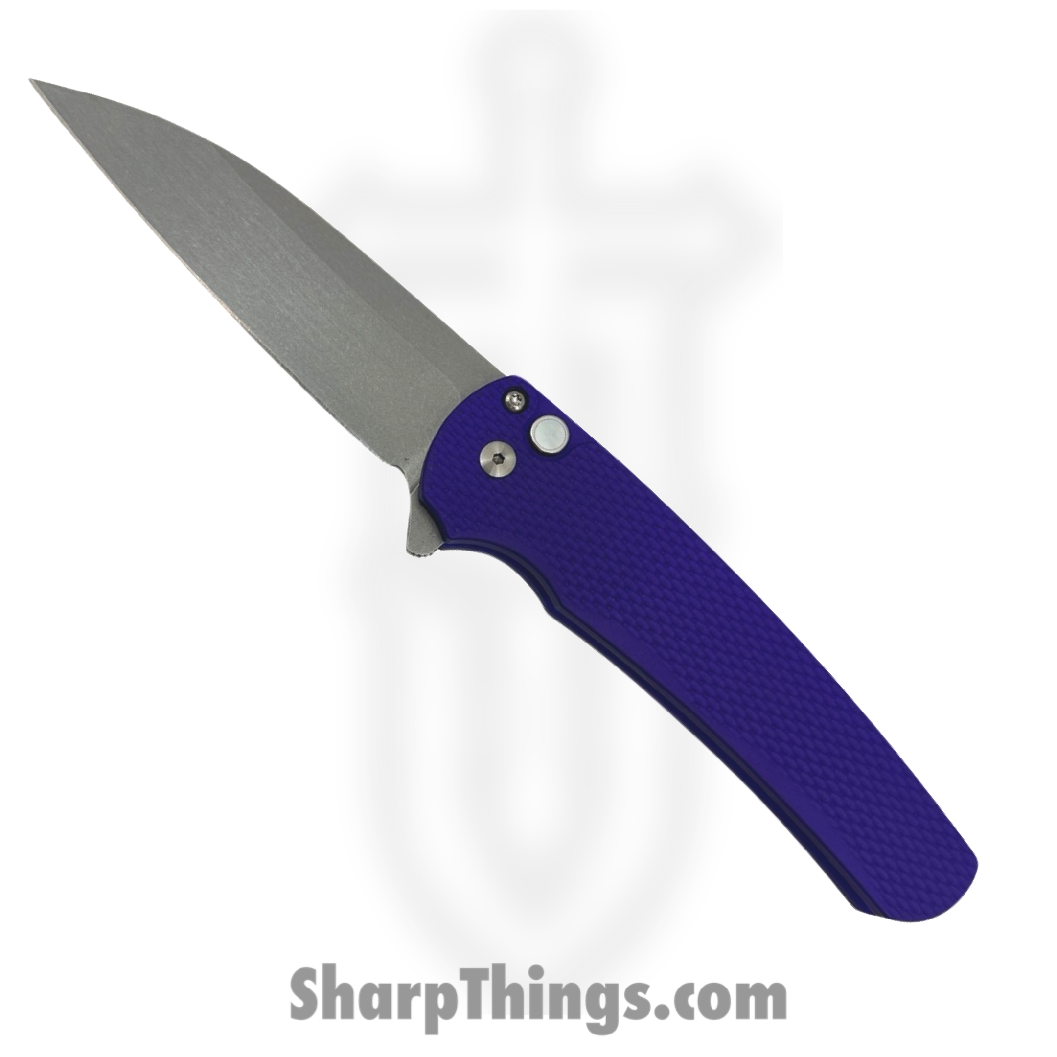 ProTech - 2024TXMA - Texas Malibu - Folding Knife - Magnacut Stonewash Wharncliffe - Aluminum - Purple