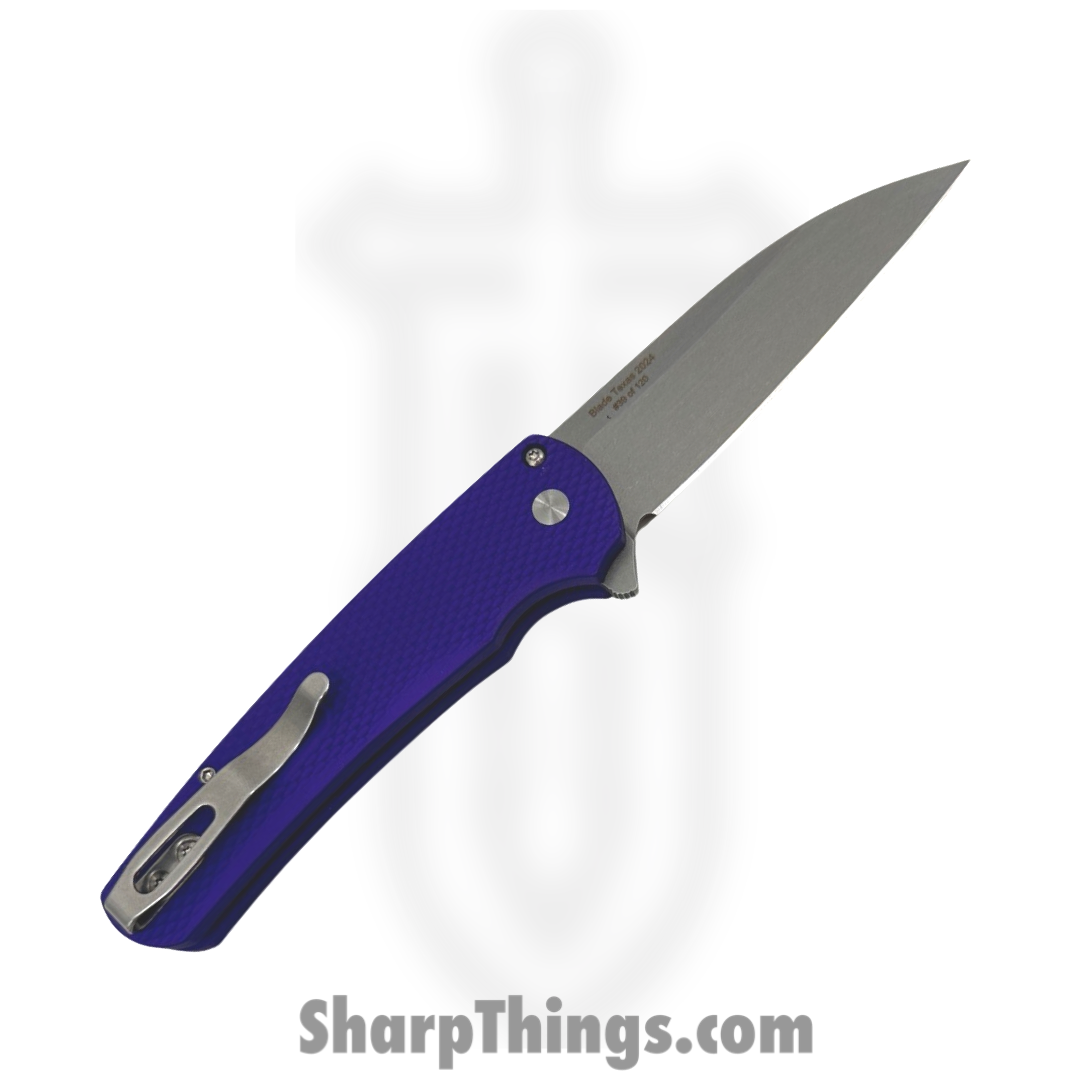 ProTech - 2024TXMA - Texas Malibu - Folding Knife - Magnacut Stonewash Wharncliffe - Aluminum - Purple - Image 2