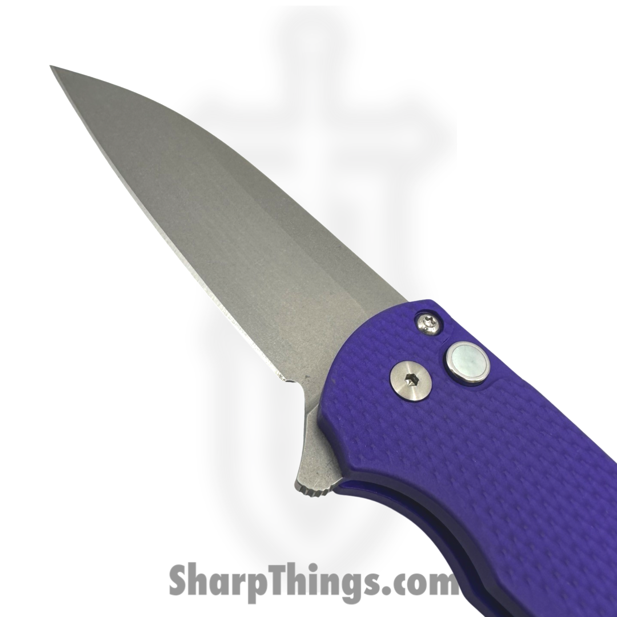 ProTech - 2024TXMA - Texas Malibu - Folding Knife - Magnacut Stonewash Wharncliffe - Aluminum - Purple - Image 3