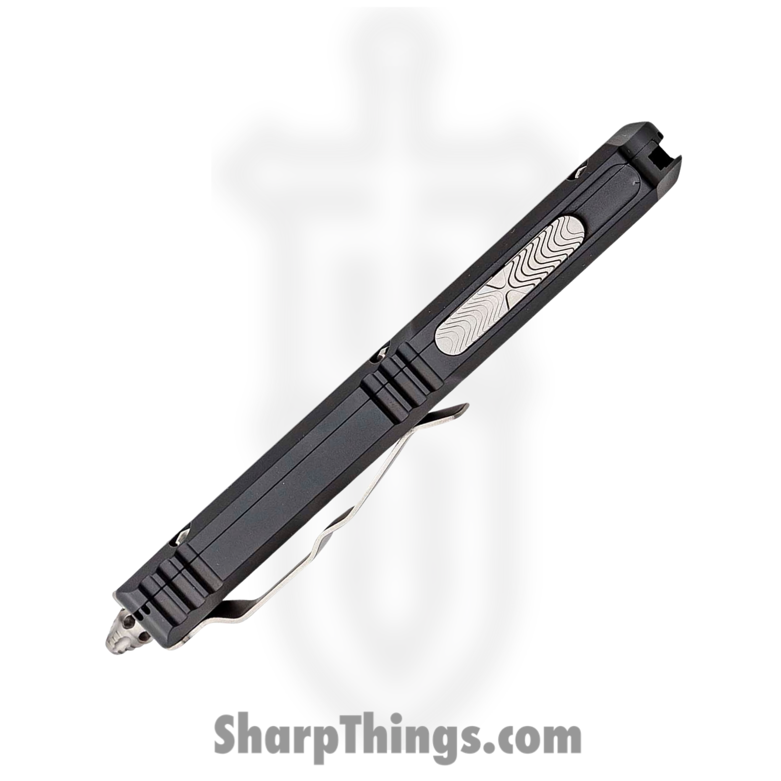 Microtech - 206-12S - Makora 2021 Signature Series - OTF Auto - Elmax, M390, 204P Stonewash Dagger - Aluminum/Traction Inlay - Black - Image 4