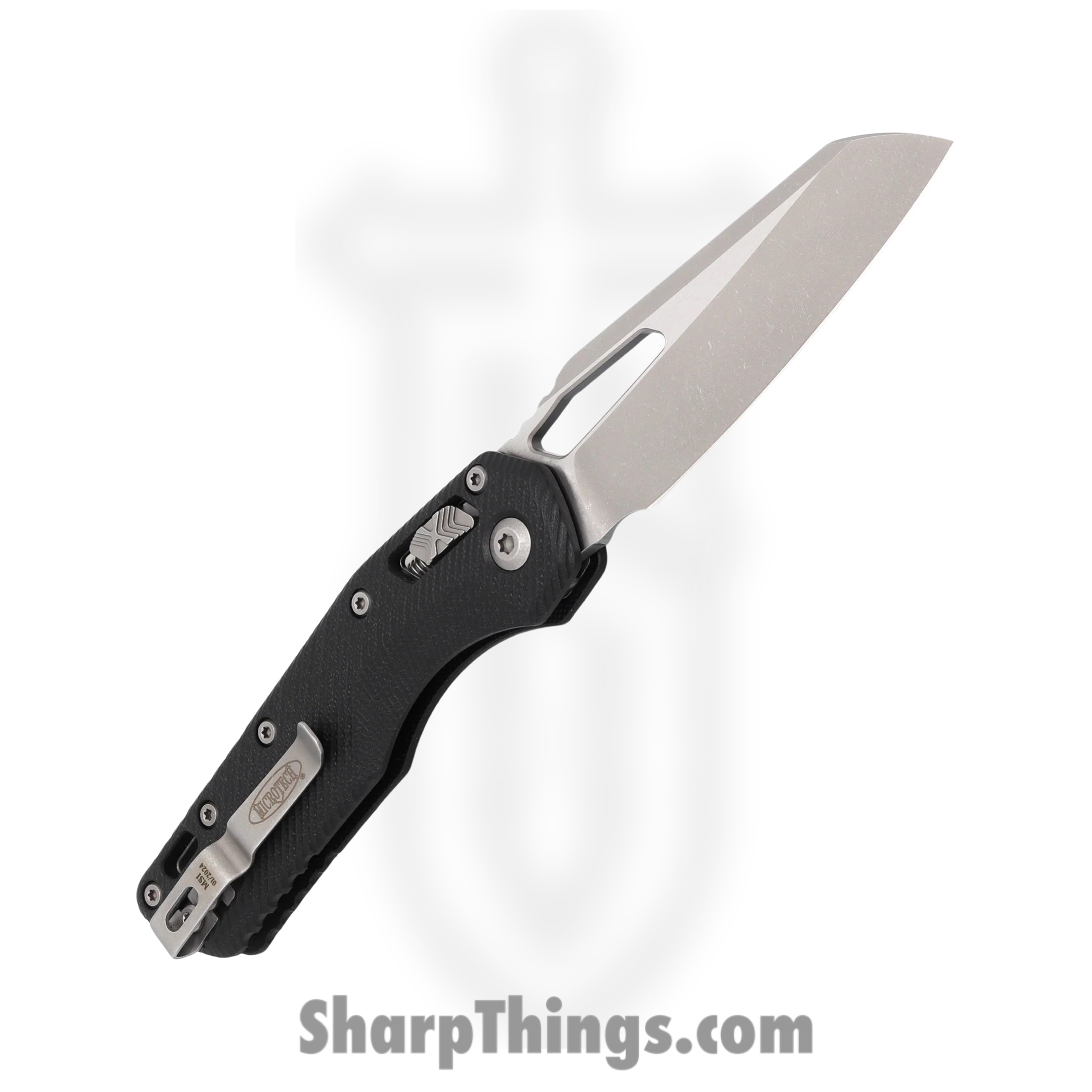 Microtech - 210-10APFLGTBK - MSI Ram Lock - Folding Knife - M390 Apocalyptic Reverse Tanto - Fluted G10 - Black - Image 2