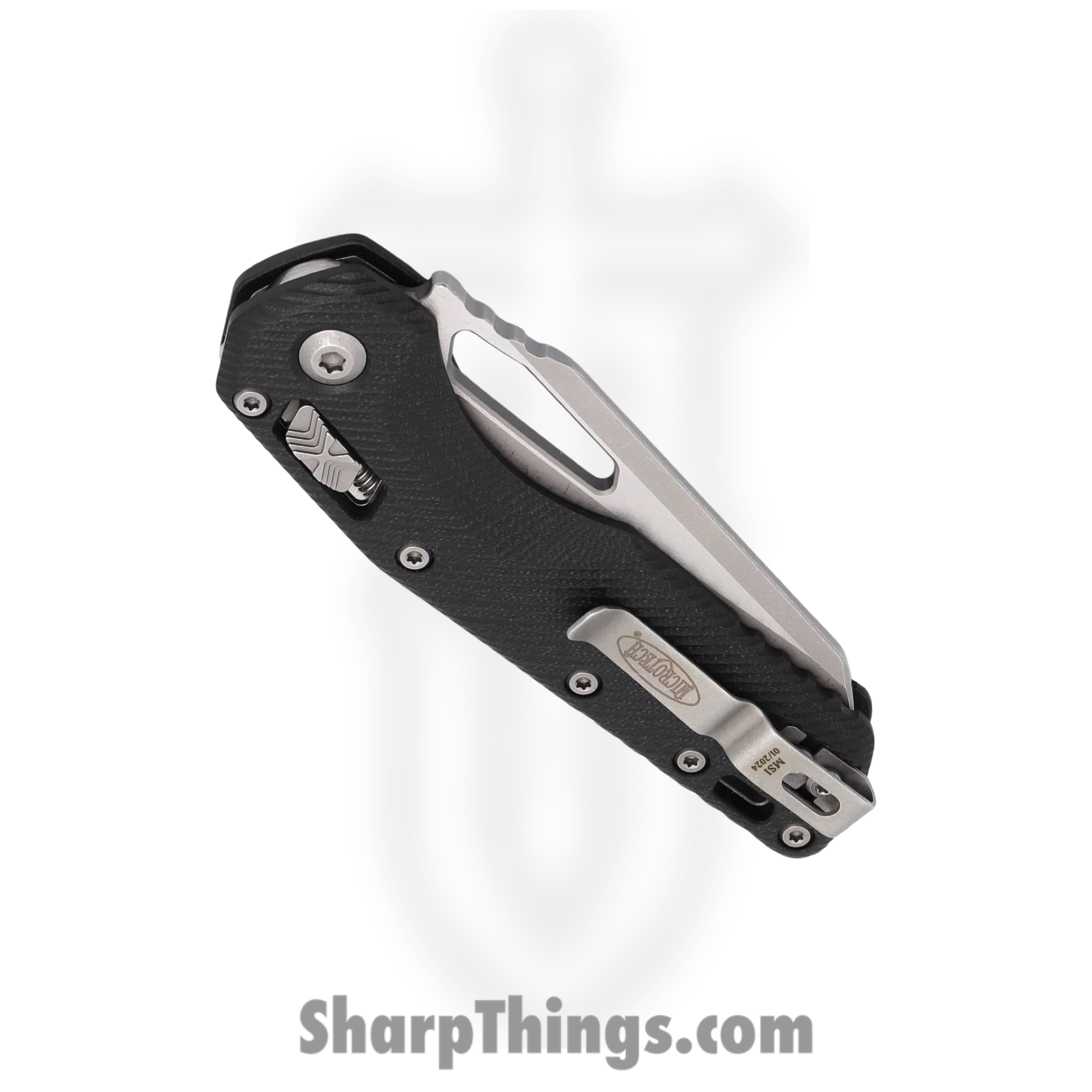 Microtech - 210-10APFLGTBK - MSI Ram Lock - Folding Knife - M390 Apocalyptic Reverse Tanto - Fluted G10 - Black - Image 4