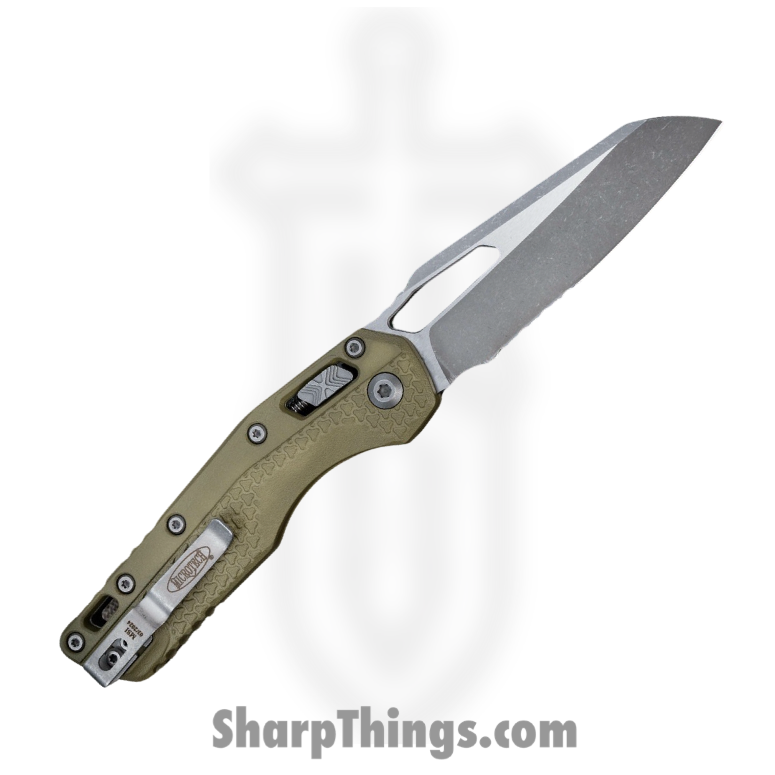 Microtech - 210T-11APPMOD - MSI® RAM-LOK Tri-Grip - Folding Knife - M390MK Apocalyptic Reverse Tanto - Injection Molded Polymer - OD Green - Image 2