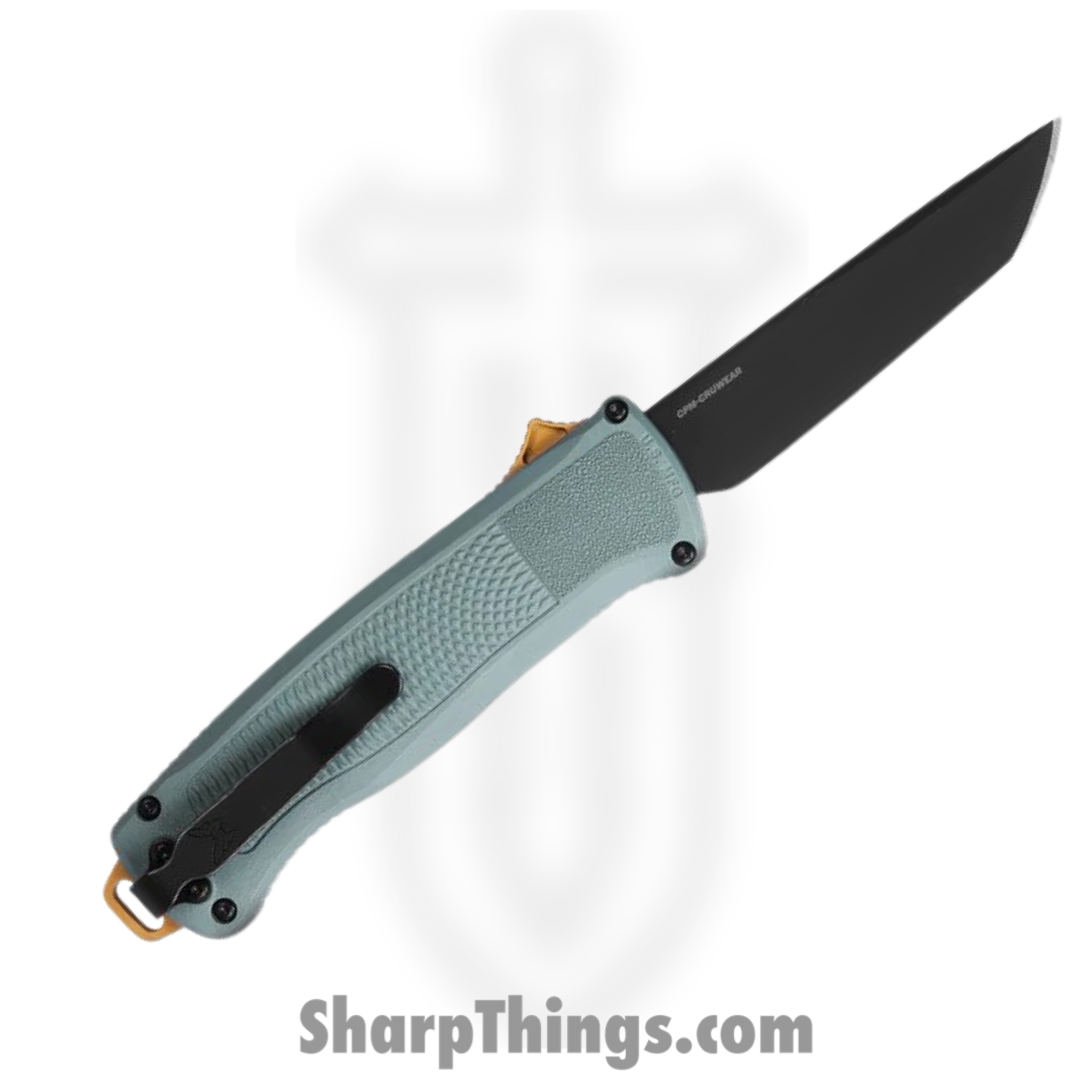 Benchmade - 5370BK-07 - Shootout - OTF Auto - CPM CruWear DLC Tanto - Grivory - Sage Green - Image 2