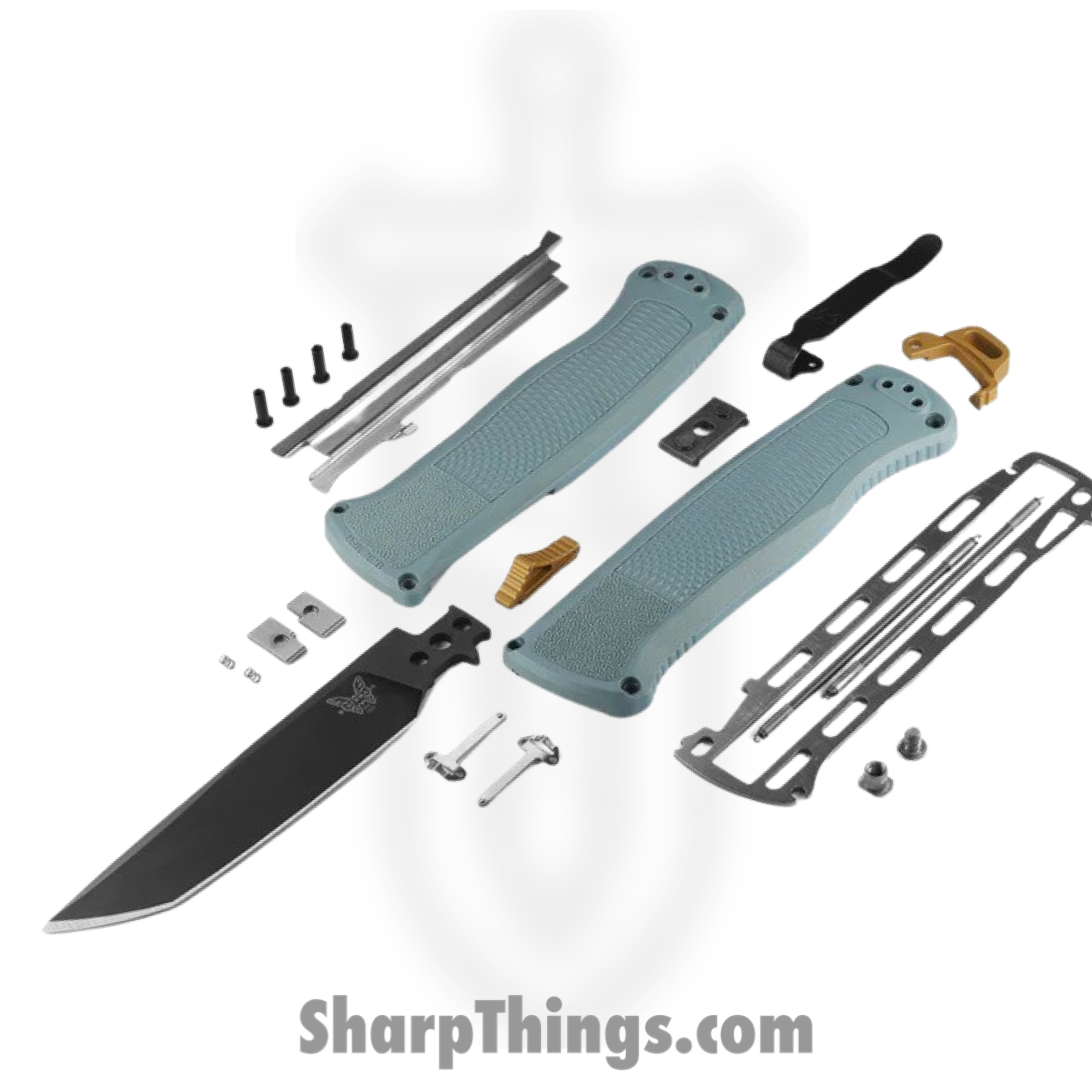 Benchmade - 5370BK-07 - Shootout - OTF Auto - CPM CruWear DLC Tanto - Grivory - Sage Green - Image 5