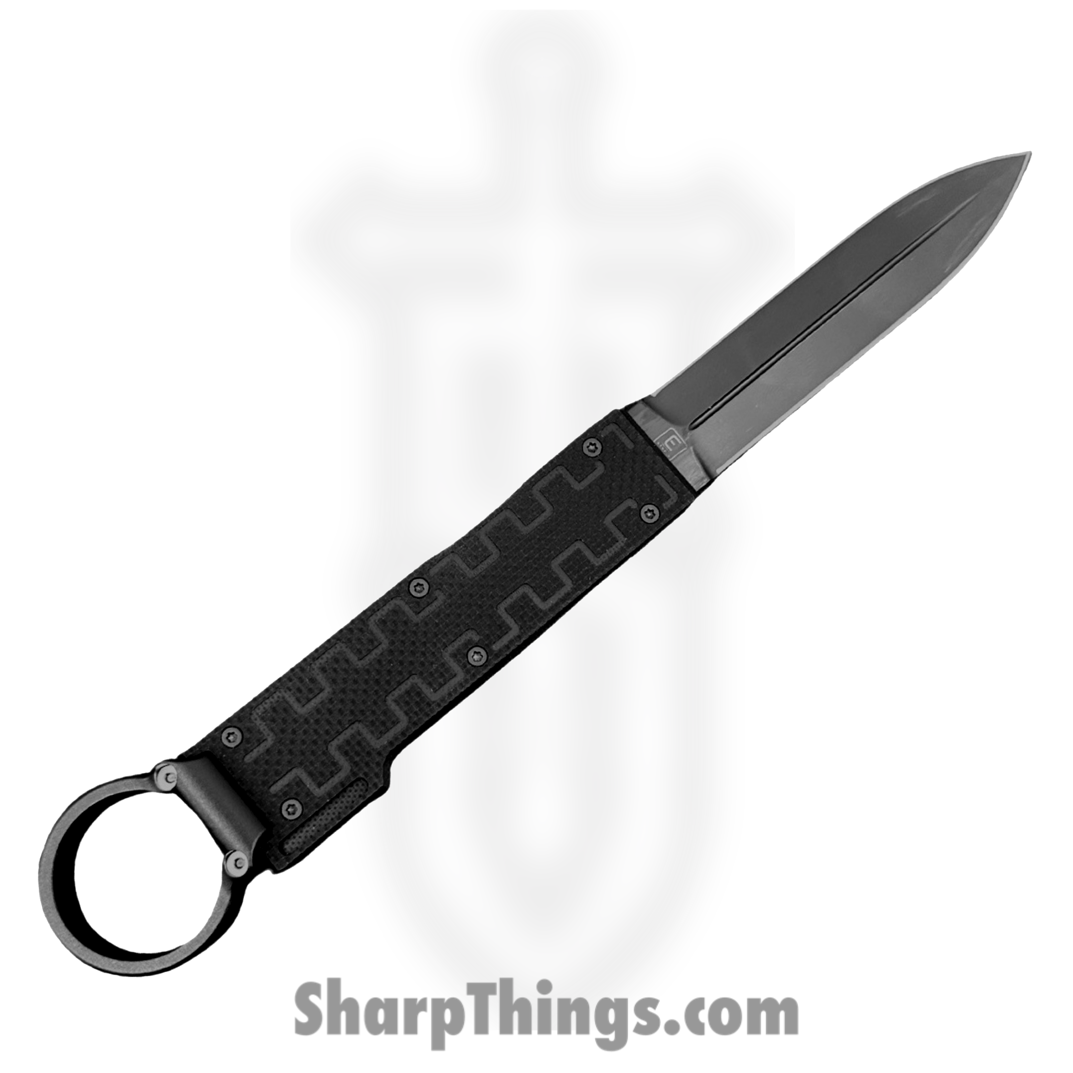Elishewitz Studio - BB-DE-BKG10 - Black Box - Knife Other - 20CV Coated Dagger - 7075 Aluminum, G10 Scales - Black