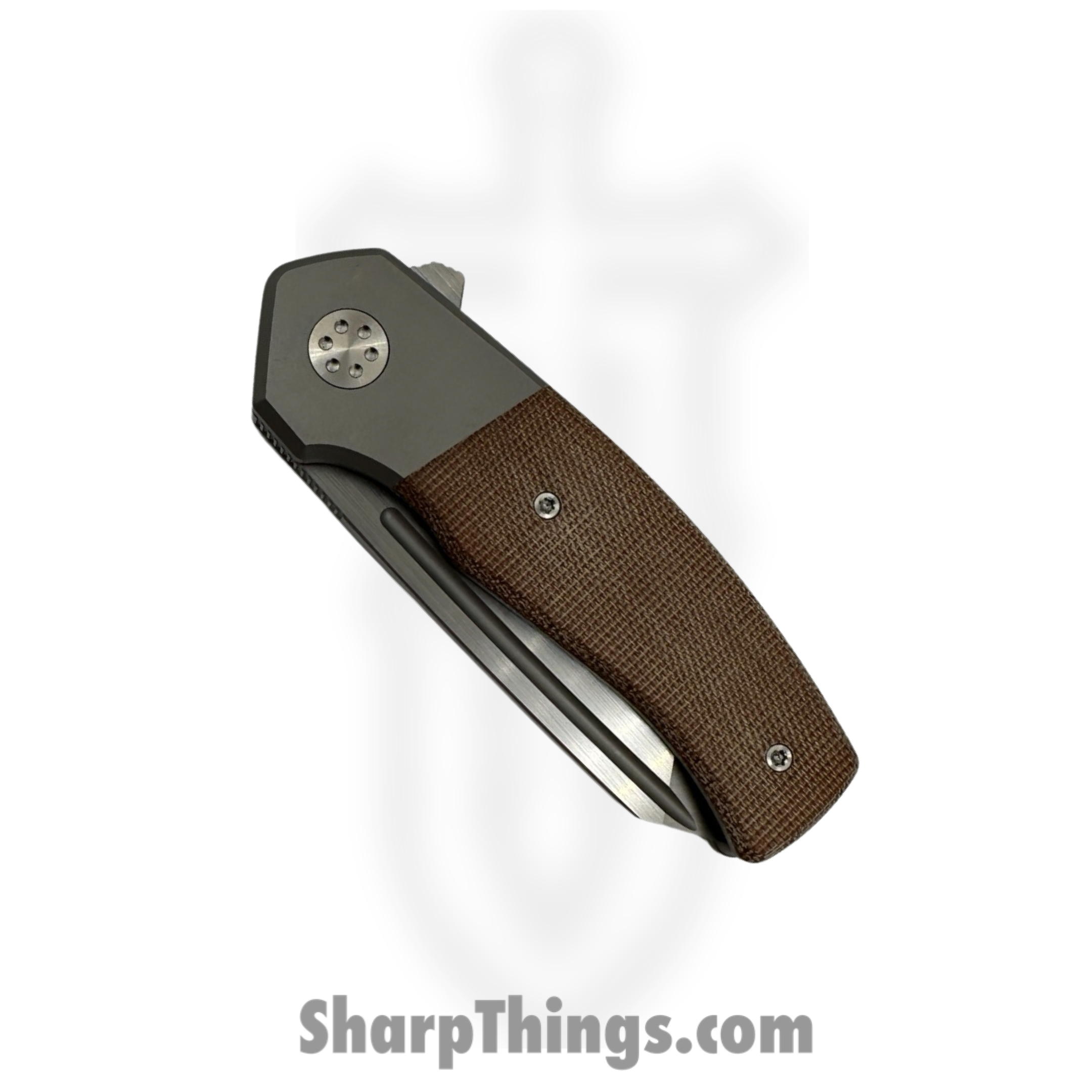 Beans Blades - BB-MWF-M-BN - Mini Warrior - Folding Knife - M390 Satin Tanto - Micarta - Brown - Image 3