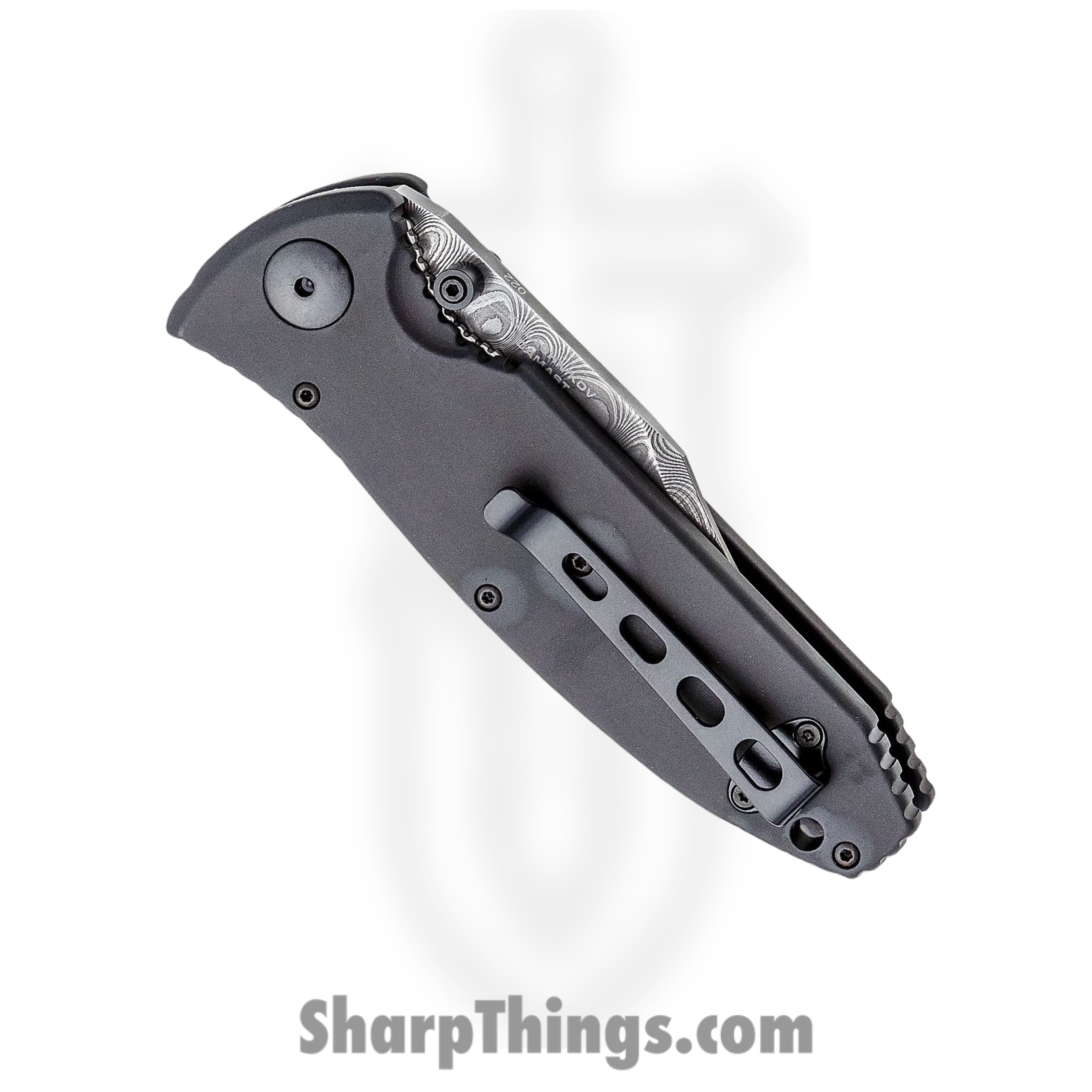 Boker - BO11KAL48DAM - Kalashnikov - Folding Knife - Damascus Clip Point - Aluminum with Hornbeam Wood Inlays - Black Red - Image 3