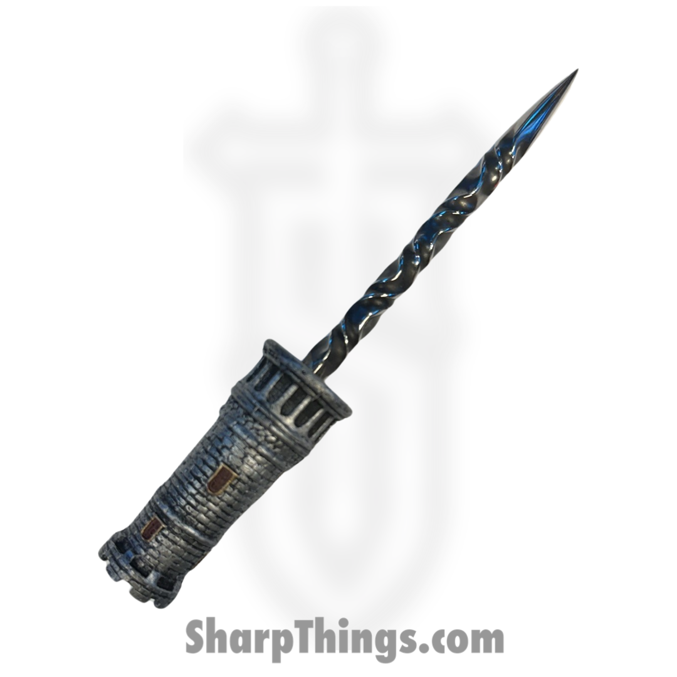 Full Heart Forge - FHF-CHESS-RK - Rook Spike - Fixed Blade Knife - 316 Stainless Satin Spike - Resin - Grey, Brown, Gold - Image 2