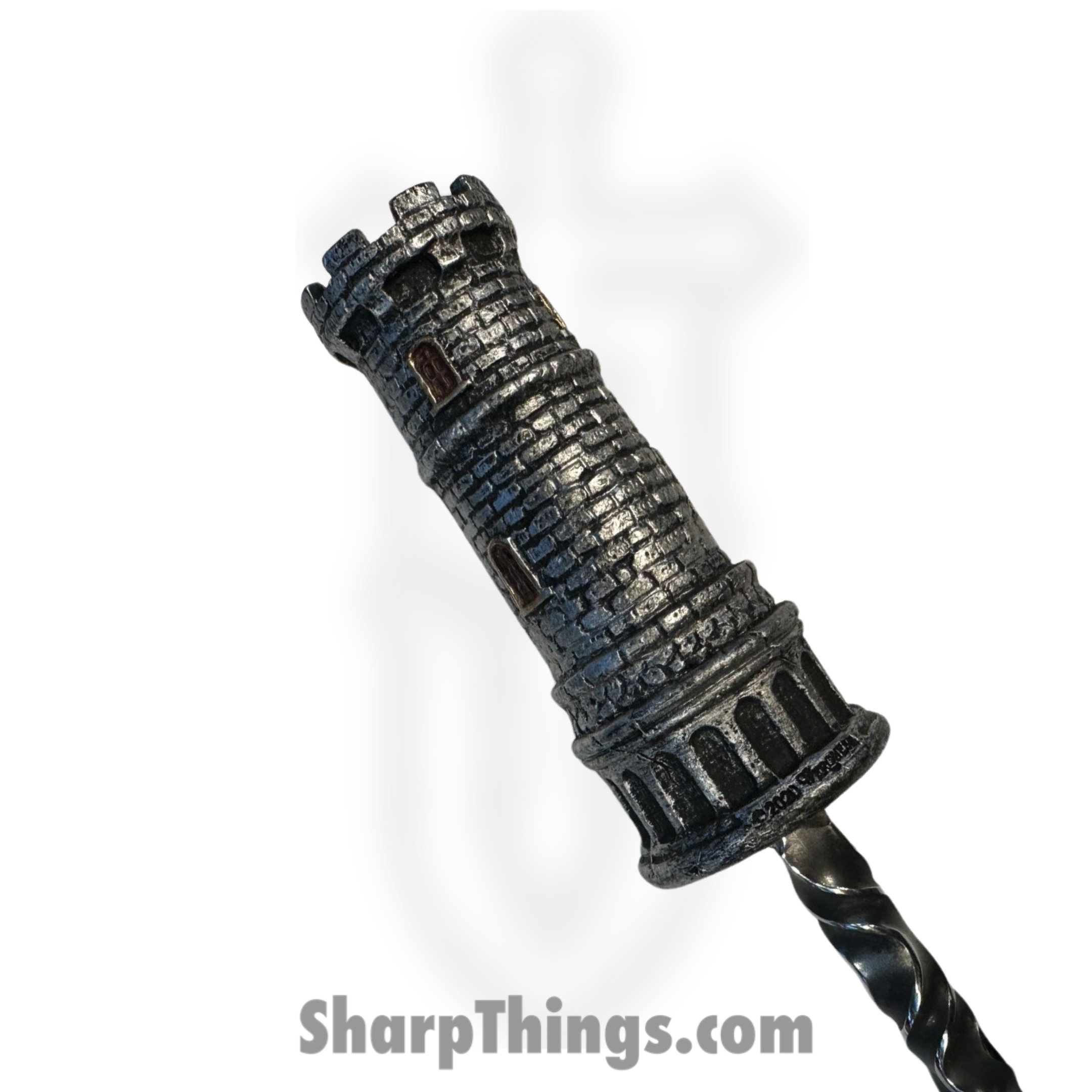 Full Heart Forge - FHF-CHESS-RK - Rook Spike - Fixed Blade Knife - 316 Stainless Satin Spike - Resin - Grey, Brown, Gold - Image 4