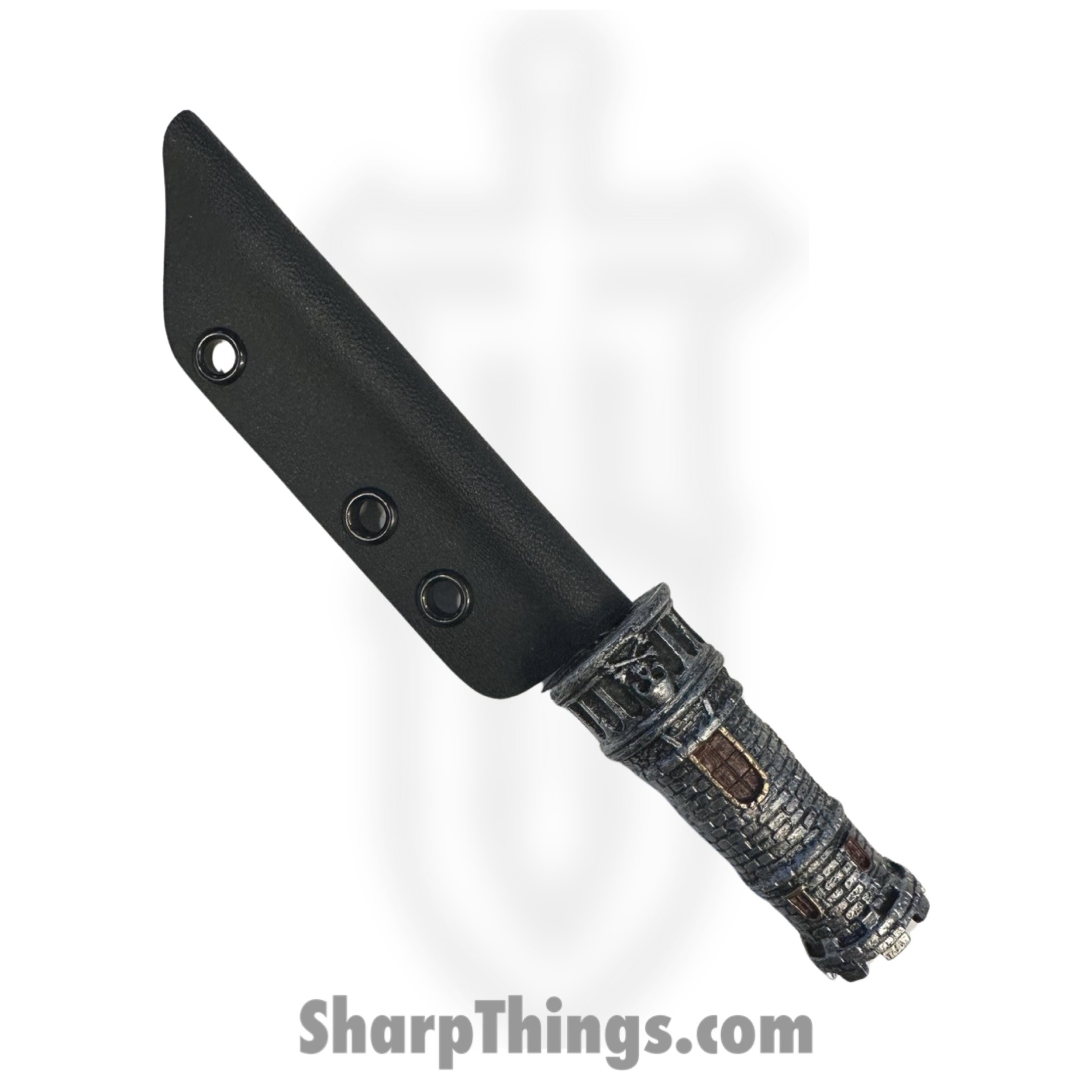 Full Heart Forge - FHF-CHESS-RK - Rook Spike - Fixed Blade Knife - 316 Stainless Satin Spike - Resin - Grey, Brown, Gold - Image 6