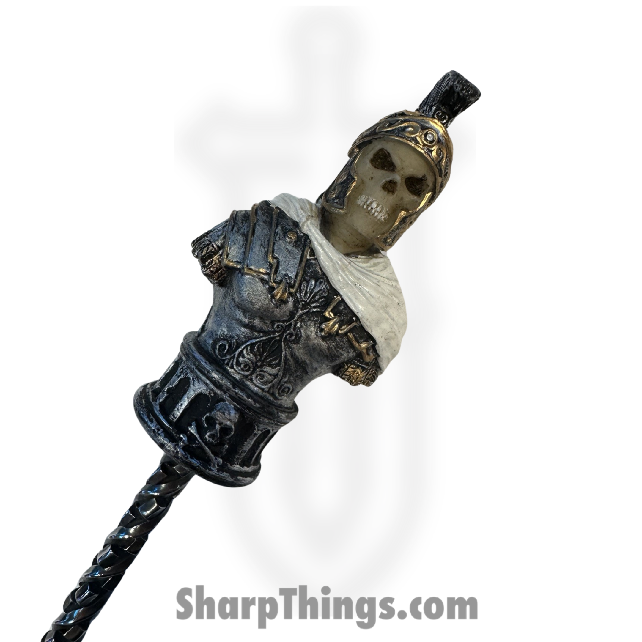 Full Heart Forge - FHF-CHESS-KN - Knight Spike - Fixed Blade Knife - 316 Stainless Satin Spike - Resin - White, Gold, Grey - Image 3