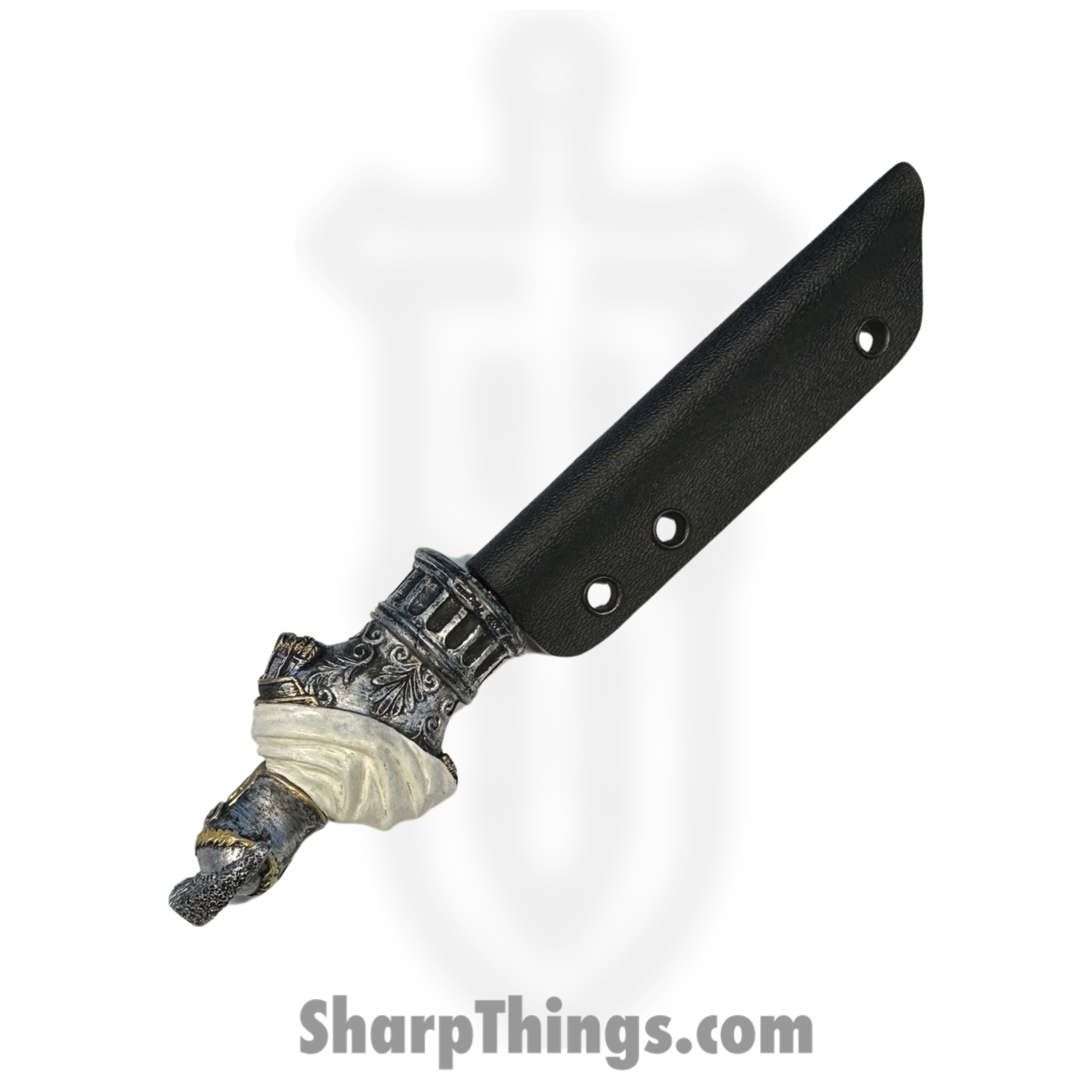 Full Heart Forge - FHF-CHESS-KN - Knight Spike - Fixed Blade Knife - 316 Stainless Satin Spike - Resin - White, Gold, Grey - Image 7