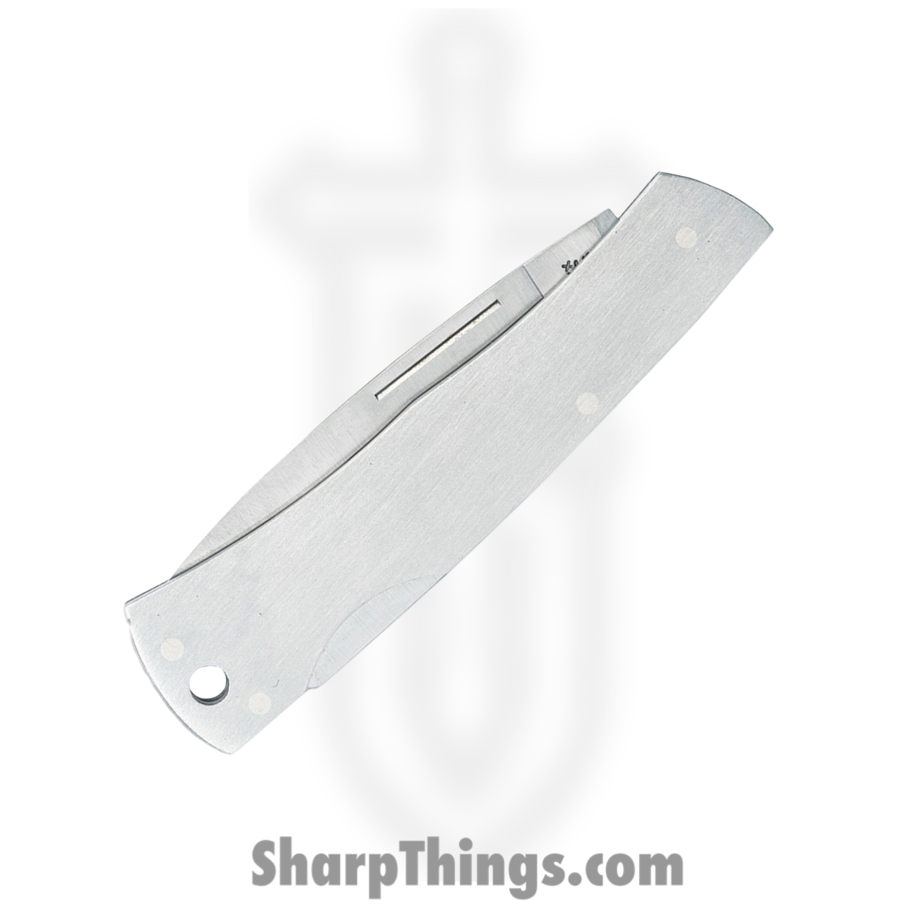 Case Cutlery - CA004 - Executive Lockback - Folding Knife - Tru-Sharp Surgical Steel Satin Drop Point - Stainless Steel - Silver