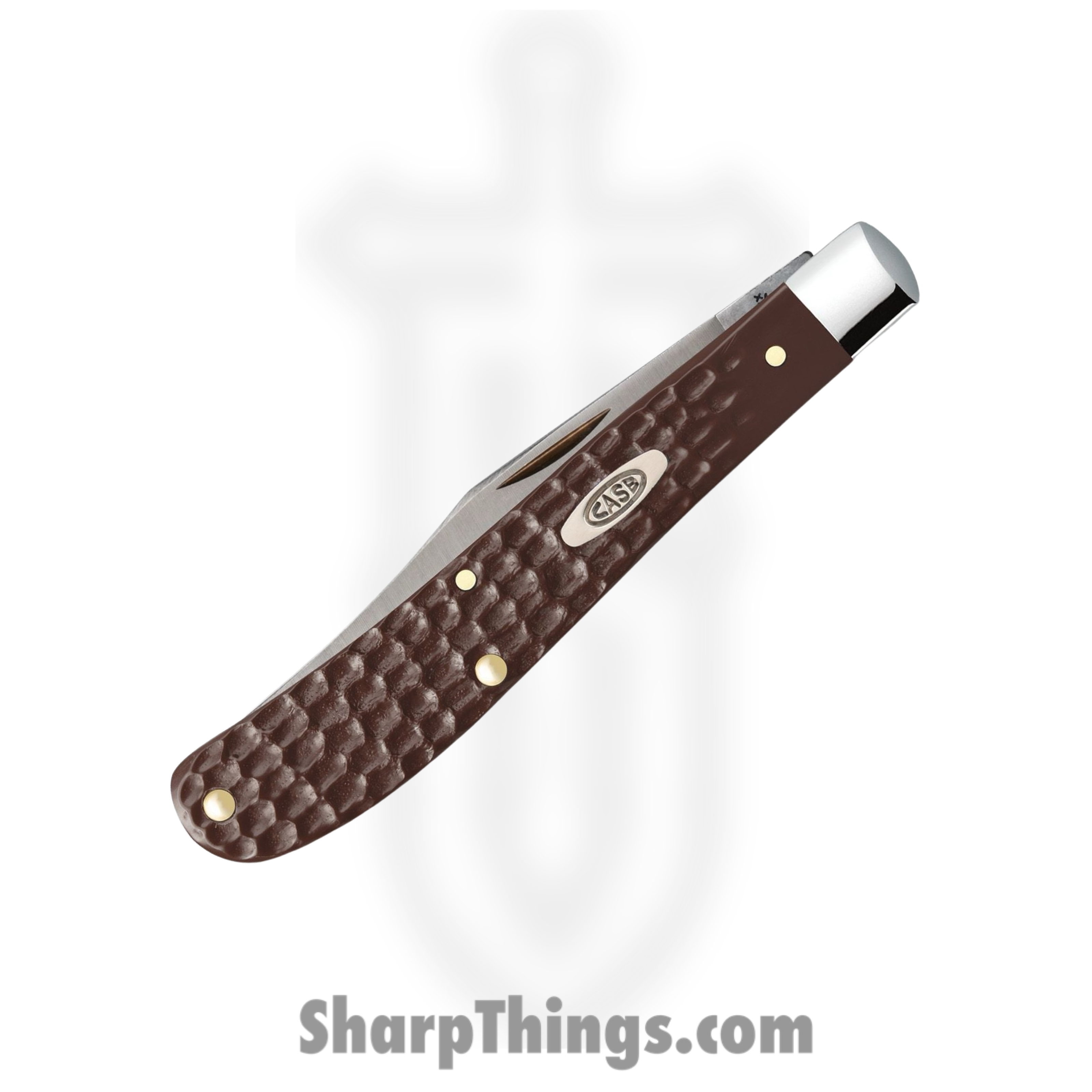 Case Cutlery - CA135 - Slimline Trapper Delrin - Folding Knife - Tru-Sharp Surgical Steel Satin Clip Point - Jigged Synthetic - Brown - Image 3