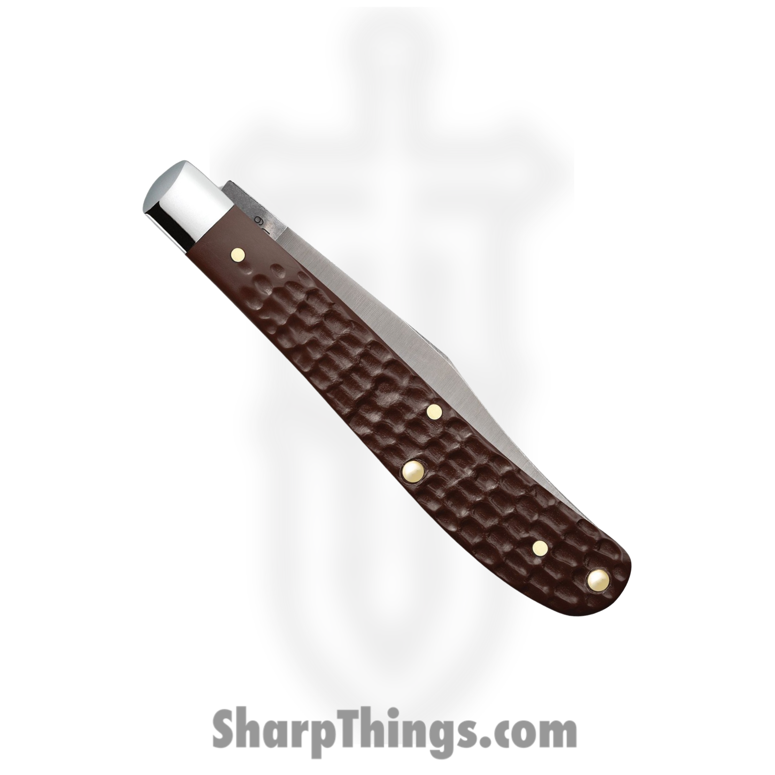 Case Cutlery - CA135 - Slimline Trapper Delrin - Folding Knife - Tru-Sharp Surgical Steel Satin Clip Point - Jigged Synthetic - Brown - Image 4