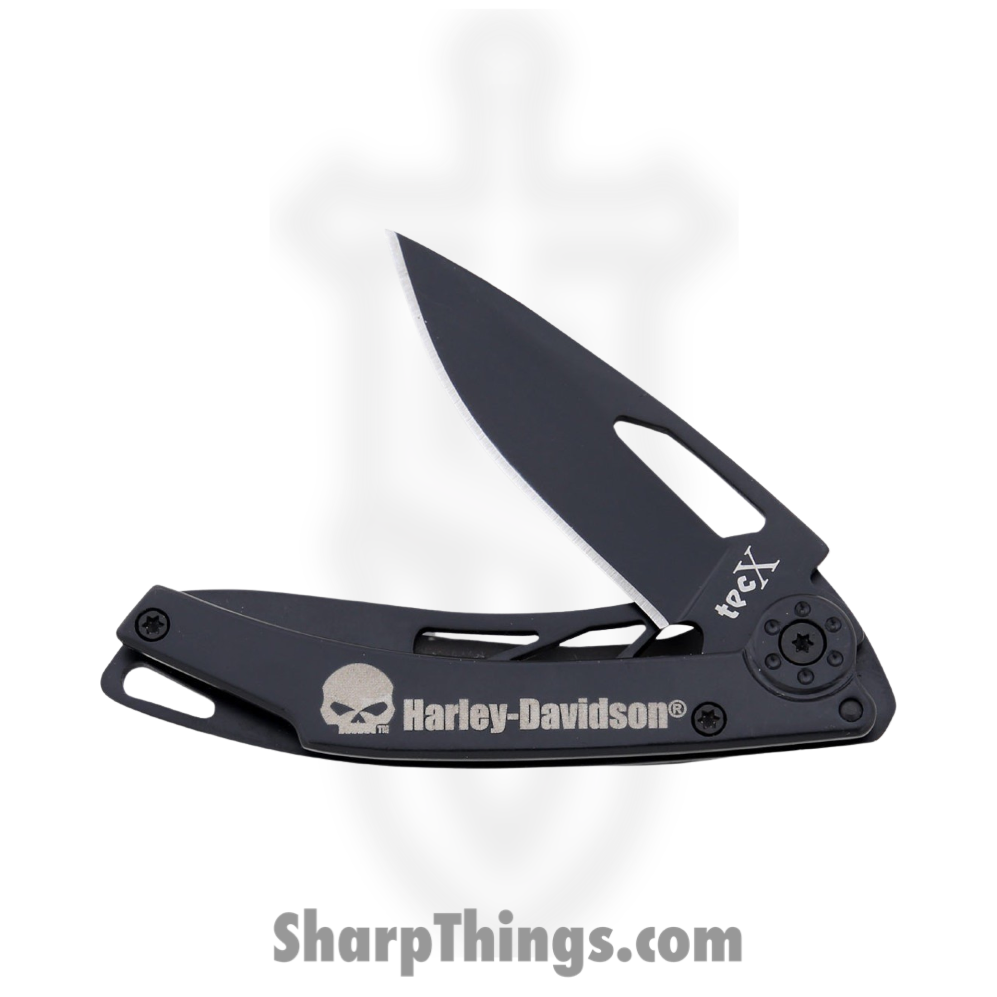 Case Cutlery - CA52110 - Tec X Harley-Davidson Dinero - Folding Knife - 400 Series Stainless Steel Black Drop Point - Stainless Steel - Black - Image 3