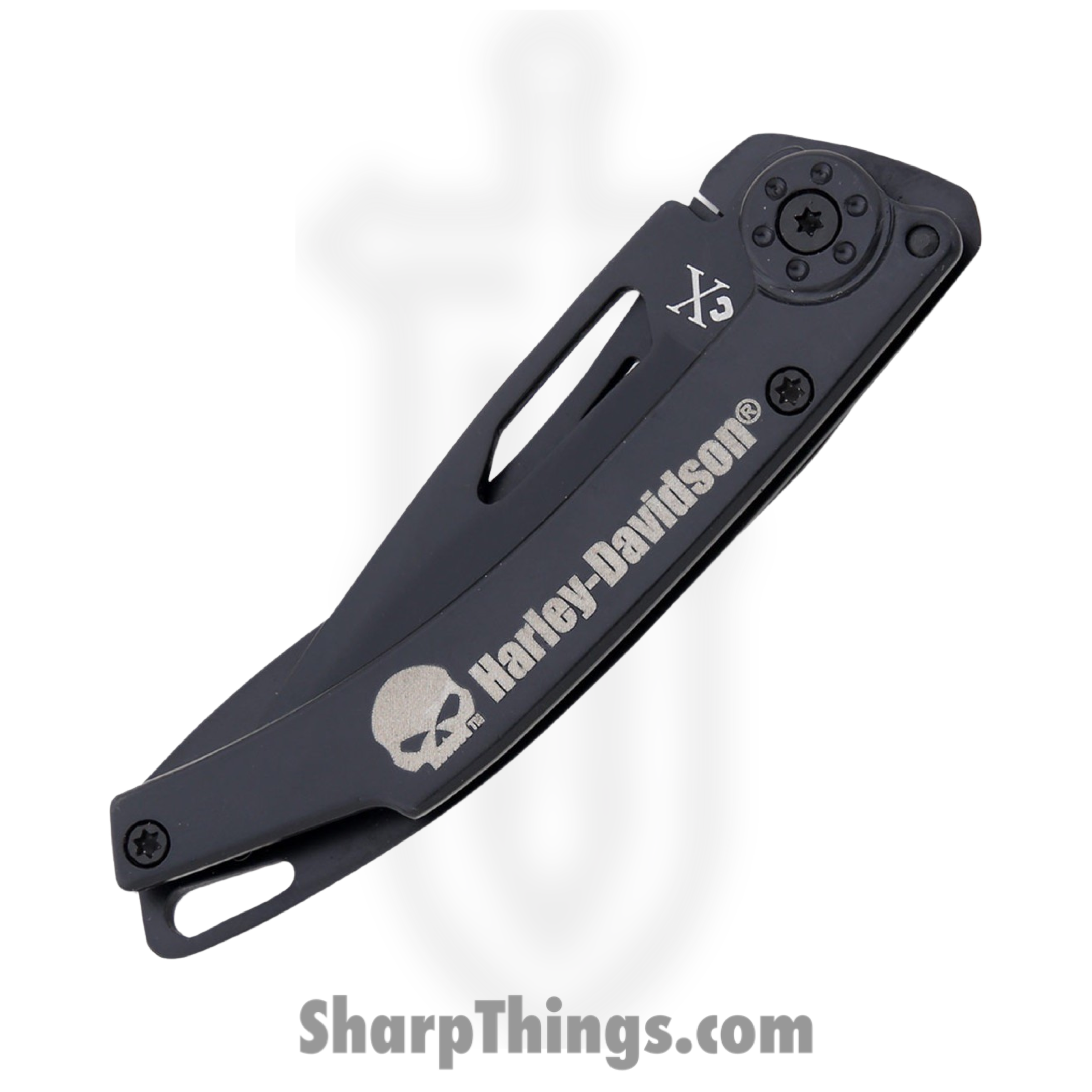 Case Cutlery - CA52110 - Tec X Harley-Davidson Dinero - Folding Knife - 400 Series Stainless Steel Black Drop Point - Stainless Steel - Black - Image 4