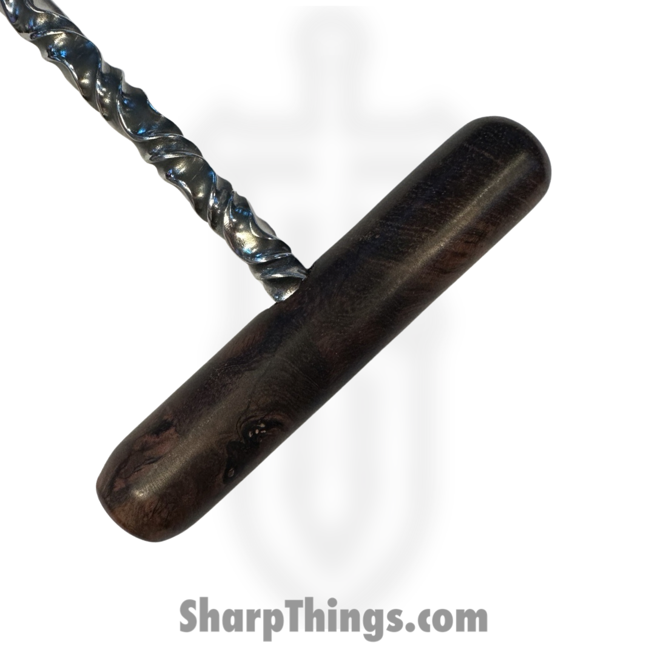 Full Heart Forge - FHF-TS-WD-BR - T Handle Spike - Fixed Blade Knife - 316 Stainless Satin Spike - Stabilized Wood - Brown - Image 4