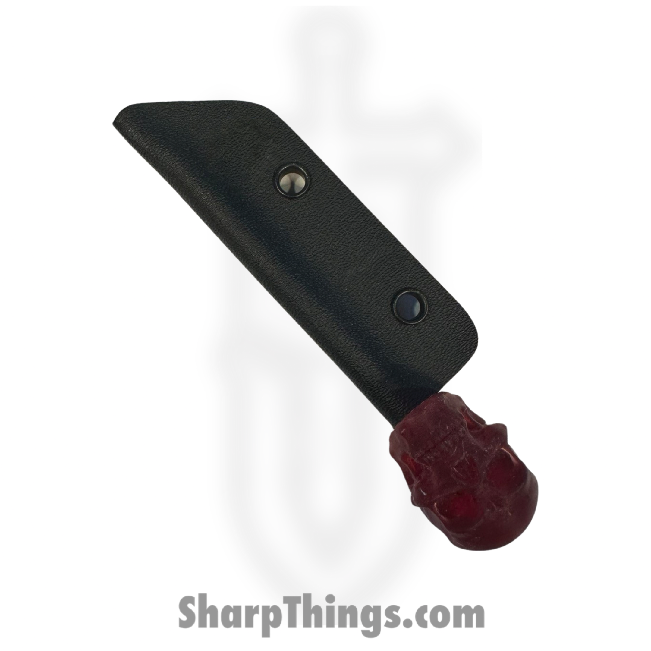 Full Heart Forge - FHF-SKULL-HY - Skull Spike Hypo - Fixed Blade Knife - 316 Stainless Satin Spike - Resin - Red - Image 4