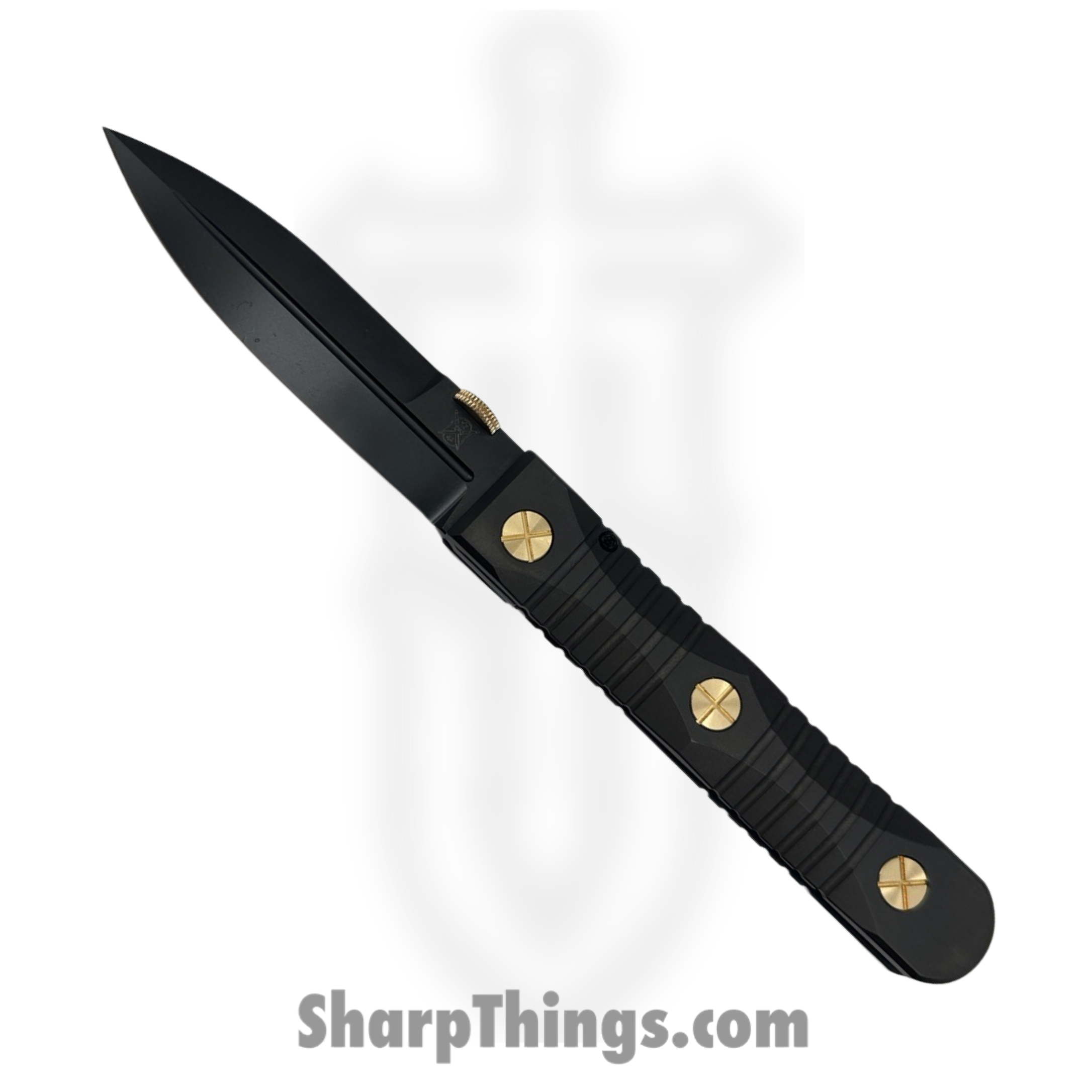 Elishewitz Studio - EK-IF-DG-BK - EK Integral Folder Les George Collab - Folding Knife - M390 Coated Dagger - Titanium - Black Gold - Image 2