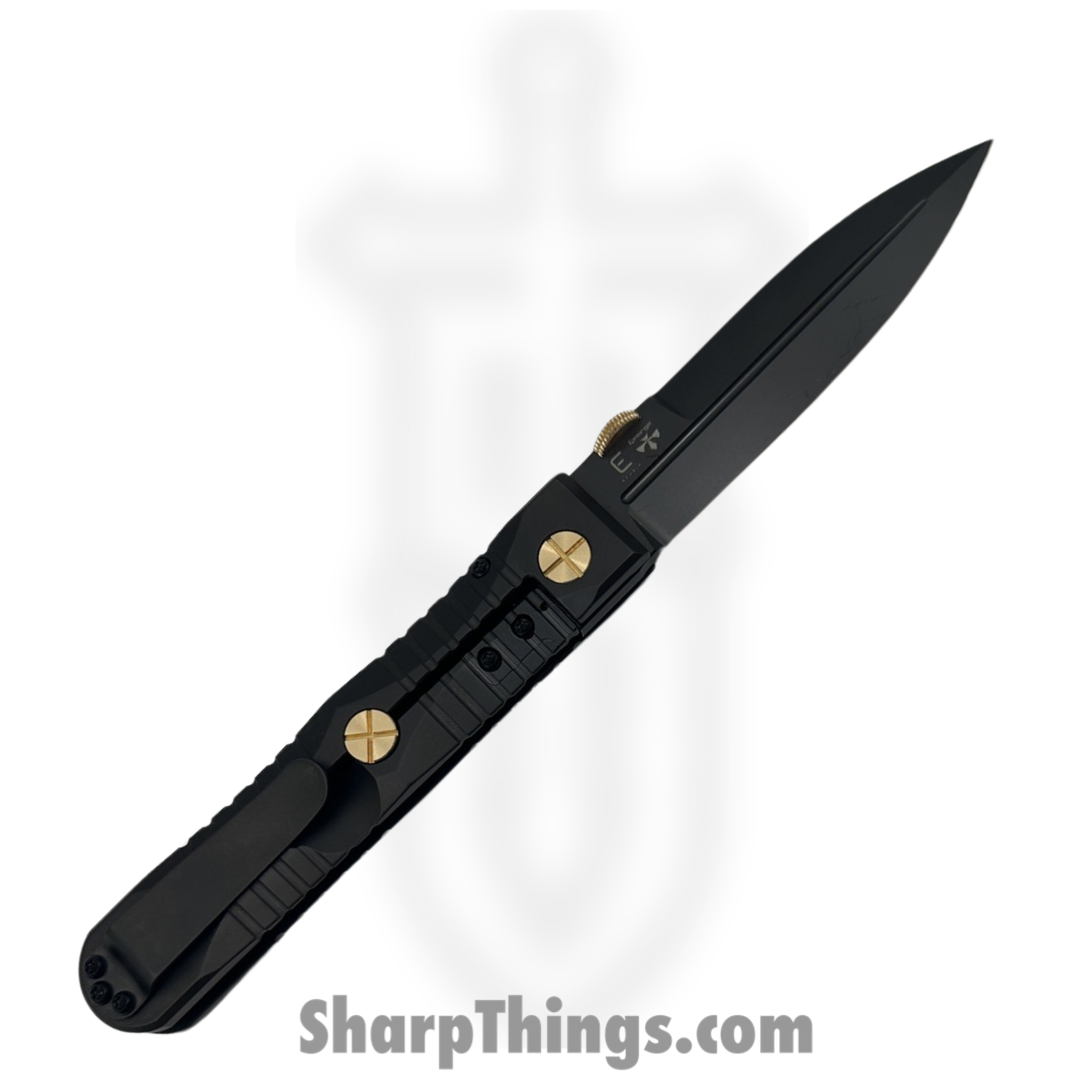 Elishewitz Studio - EK-IF-DG-BK - EK Integral Folder Les George Collab - Folding Knife - M390 Coated Dagger - Titanium - Black Gold
