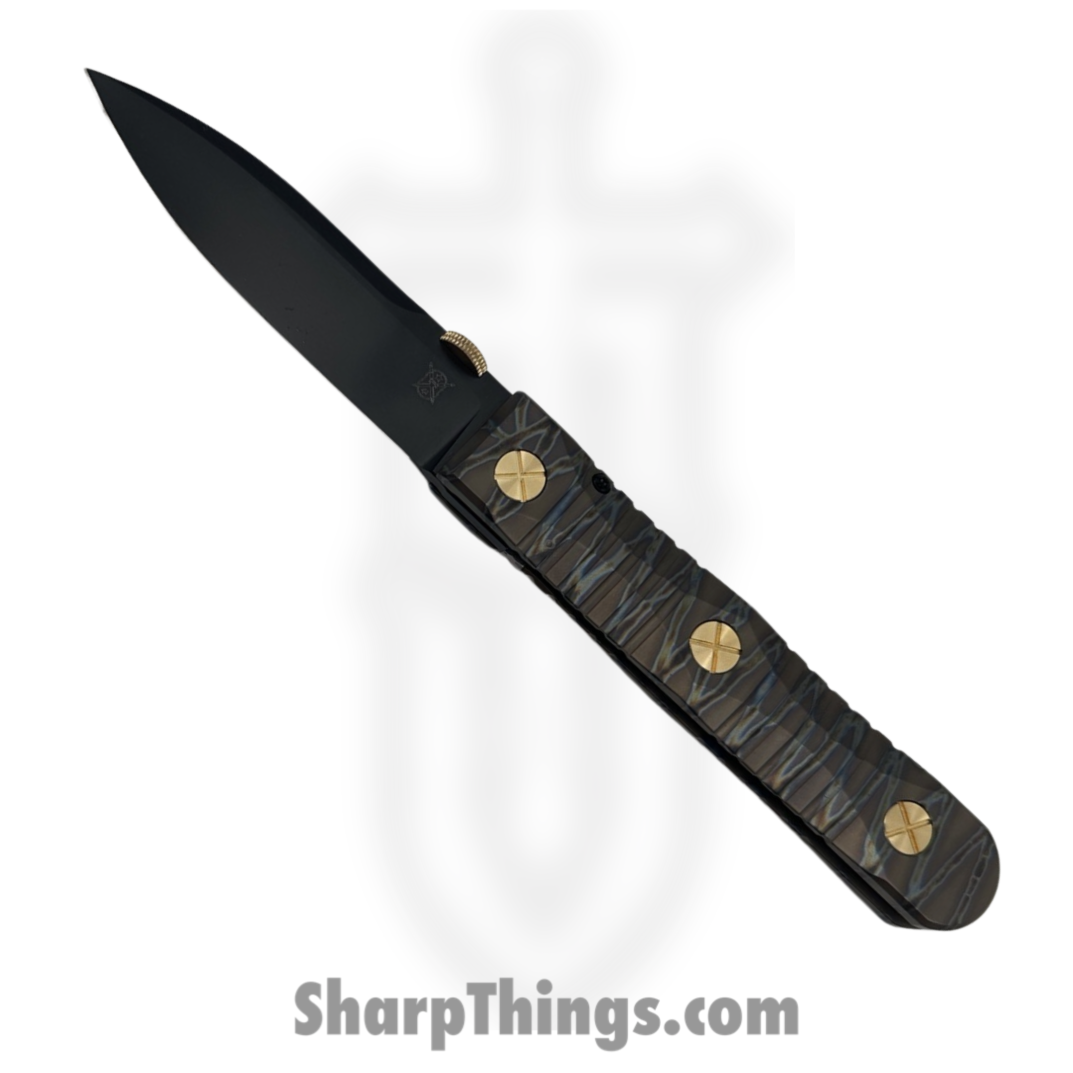 Elishewitz Studio - EK-IF-DK-TS - EK Integral Folder Les George Collab - Folding Knife - M390 Coated Dirk - Titanium - Black Tiger Stripe