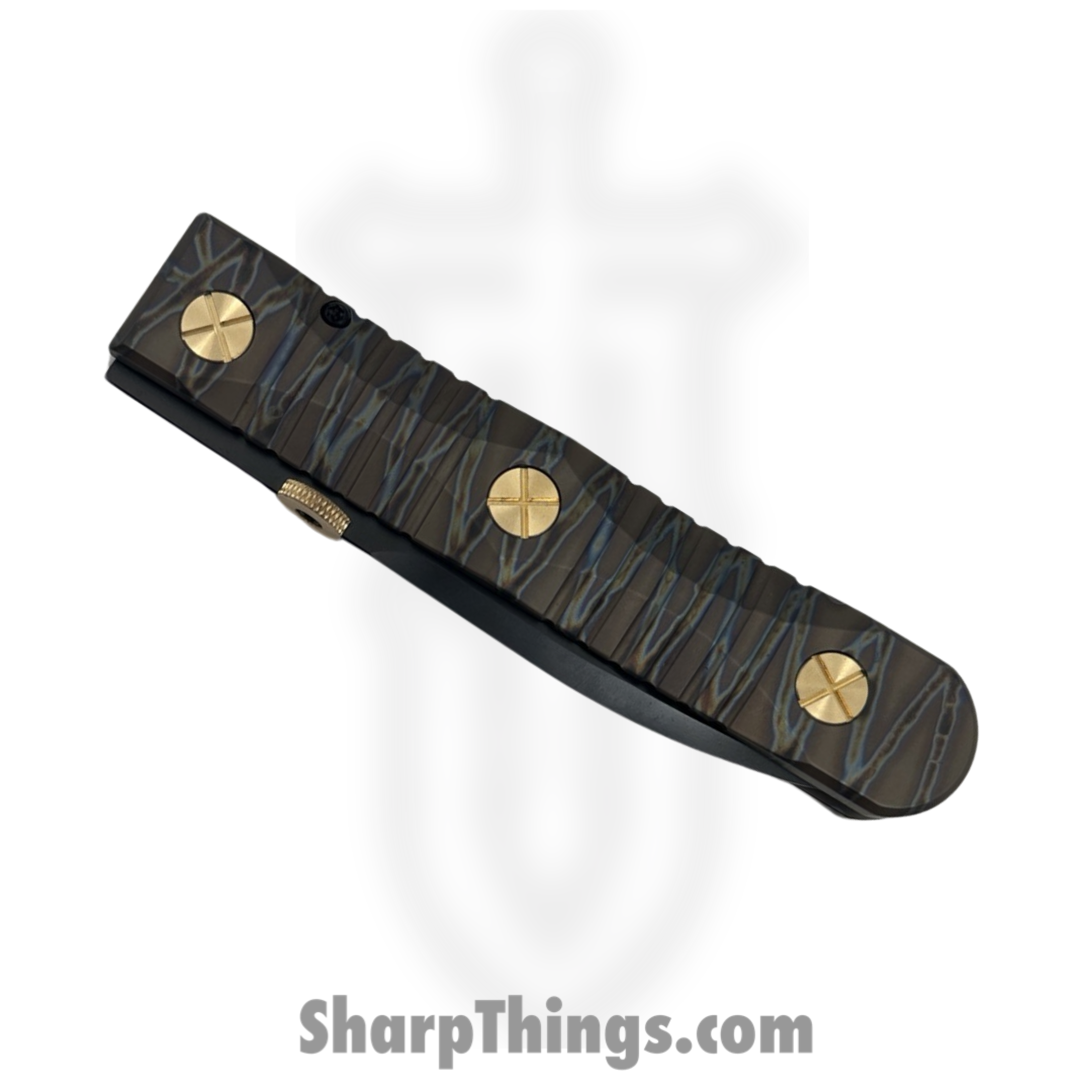Elishewitz Studio - EK-IF-DK-TS - EK Integral Folder Les George Collab - Folding Knife - M390 Coated Dirk - Titanium - Black Tiger Stripe - Image 3
