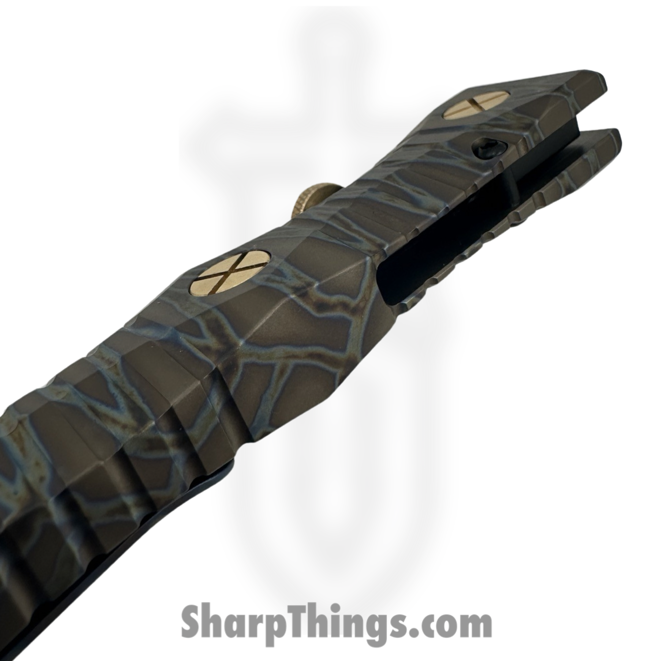 Elishewitz Studio - EK-IF-DK-TS - EK Integral Folder Les George Collab - Folding Knife - M390 Coated Dirk - Titanium - Black Tiger Stripe - Image 5
