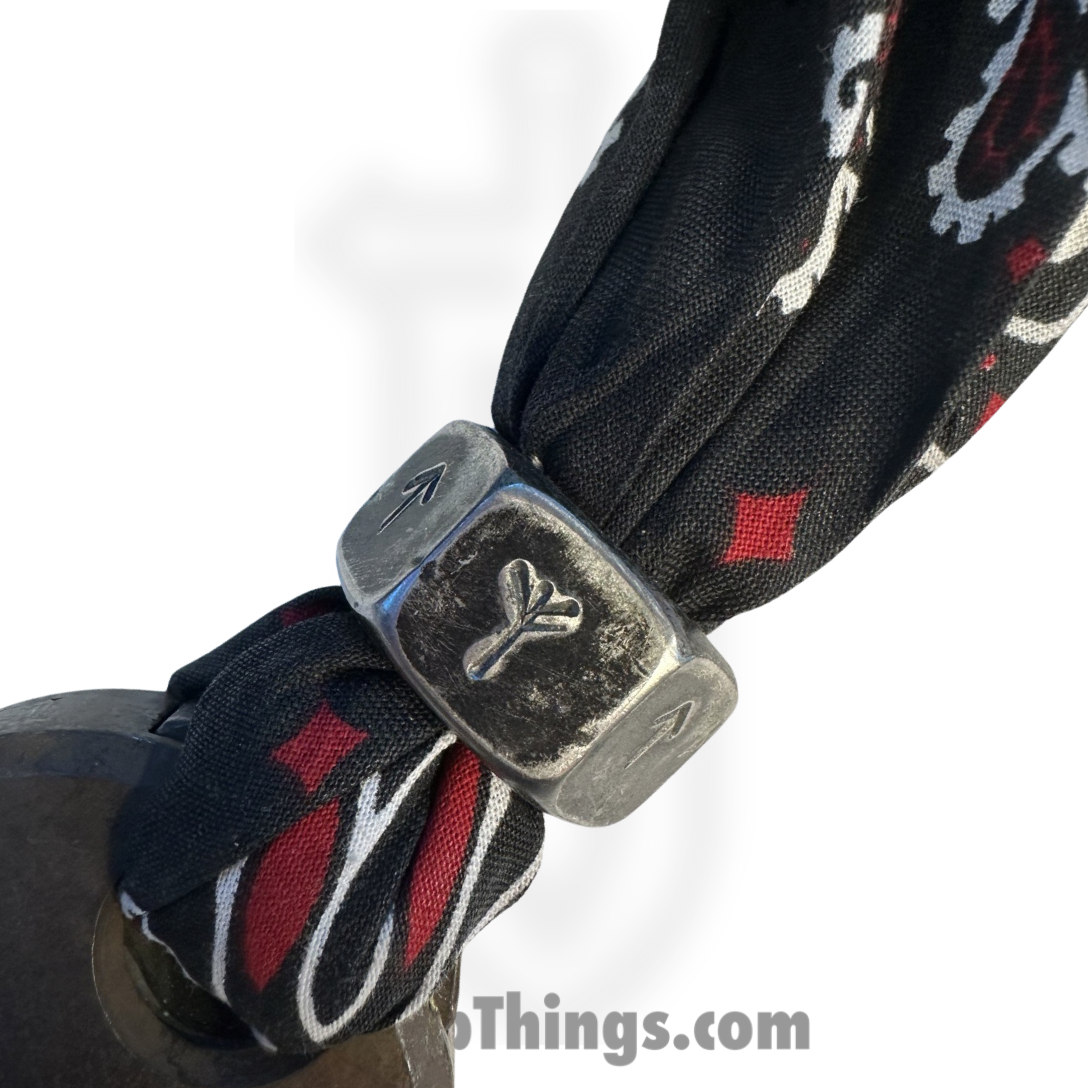 Full Heart Forge - FHF-BK-EMP - Bandana Keep - Empire Lock - Bandana - Black, Red, White - Image 4