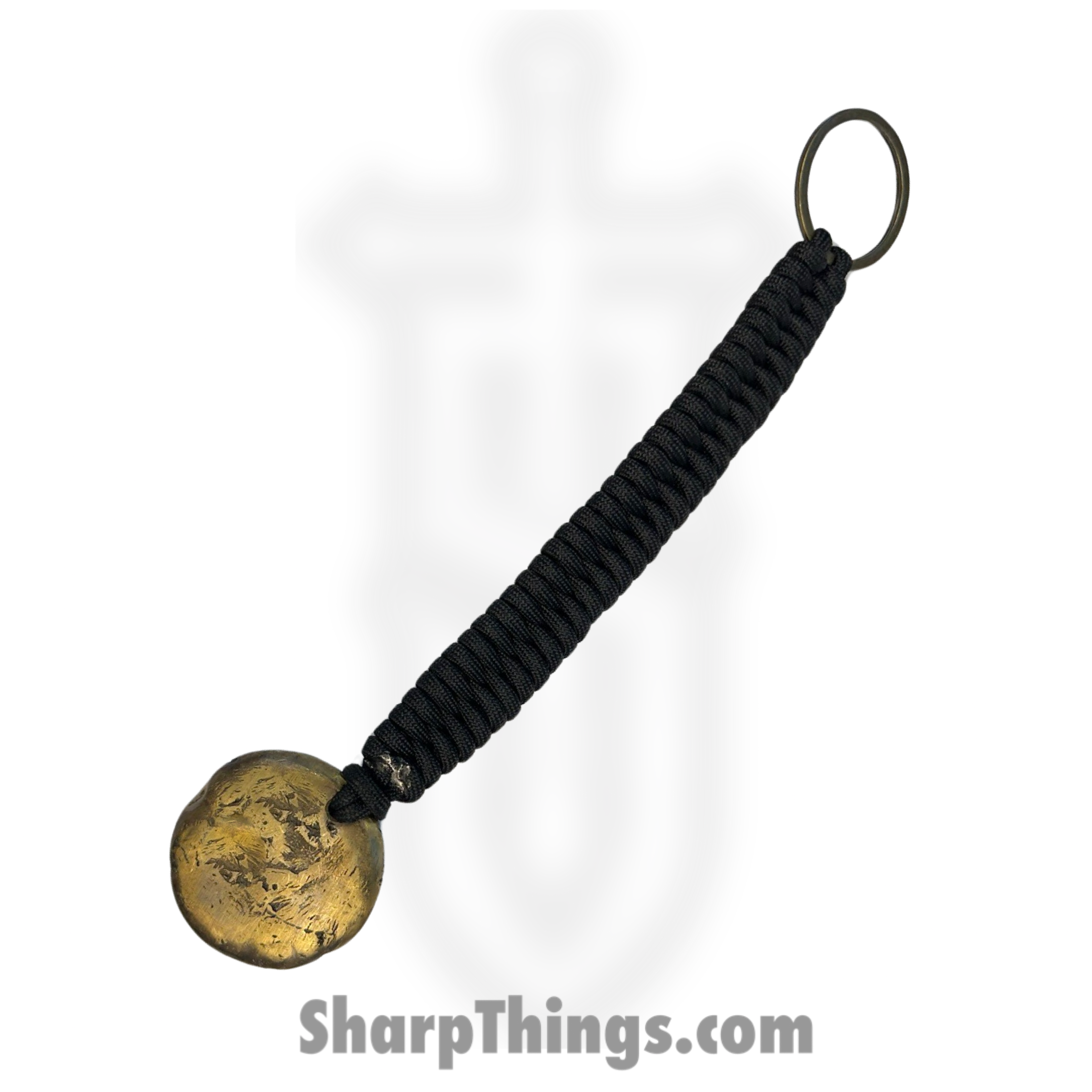 Full Heart Forge - FHF-WK-SB - Weighted Keychain "Snake Bite" - Paracord - Brass - Brass, Black - Image 2