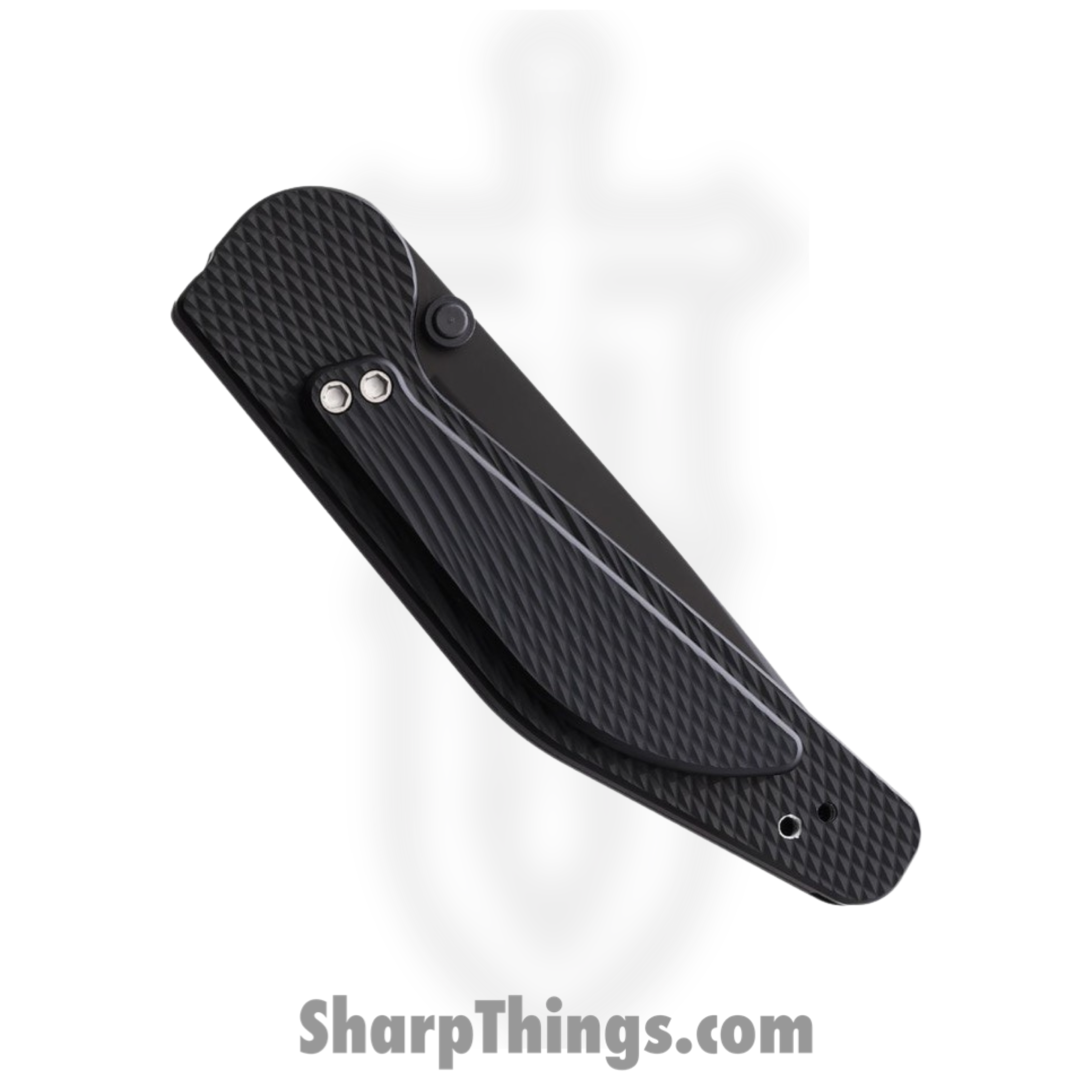 GT Knives - GT104 - Police Serrated - Automatic Knife - ATS 34 Coated Drop Point - Aluminum - Black - Image 2