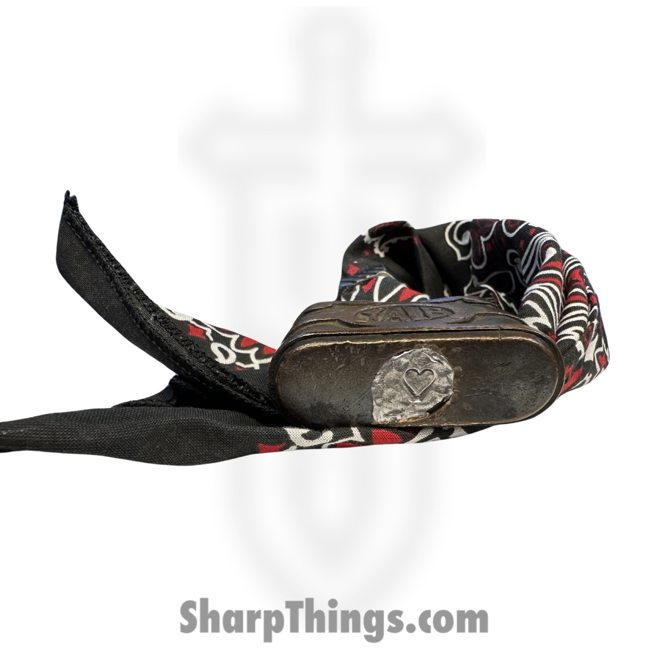 Full Heart Forge - FHF-BK-YA-LG - Bandana Keep - Yale Lock Large - Bandana - Black, Red, White - Image 4