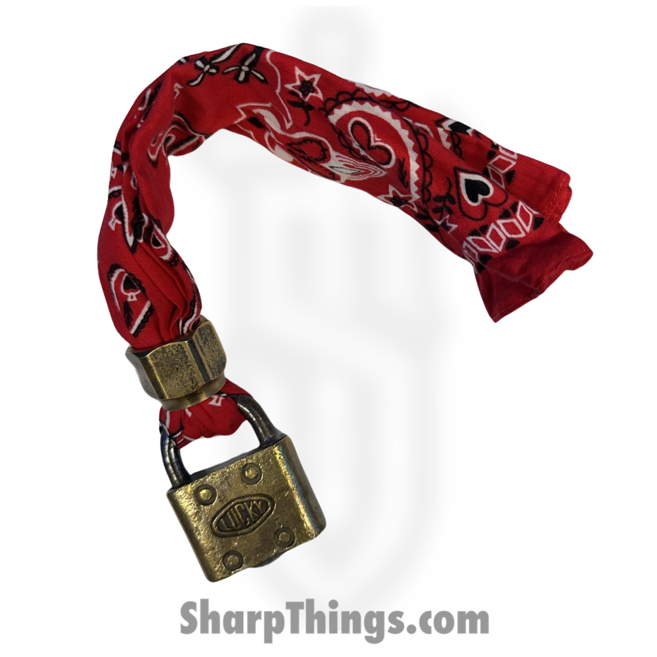 Full Heart Forge - FHF-BK-LUCKY - Bandana Keep - Lucky Lock - Bandana - Red, Black, White - Image 5
