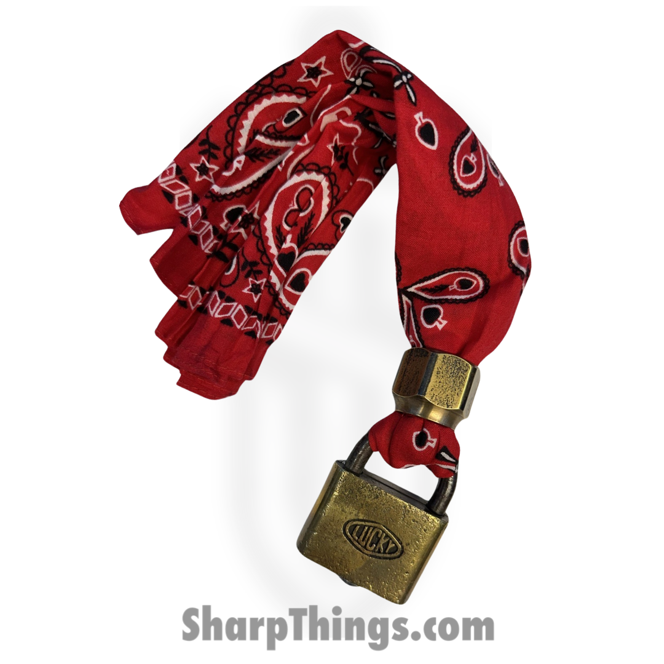 Full Heart Forge - FHF-BK-LUCKY - Bandana Keep - Lucky Lock - Bandana - Red, Black, White