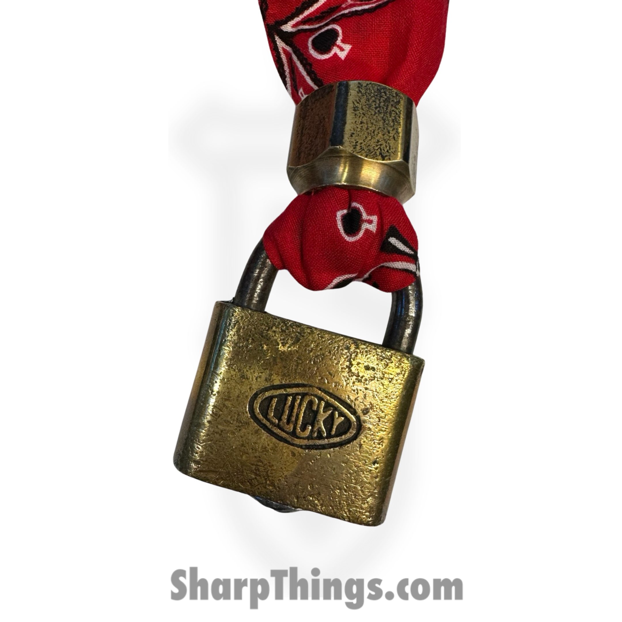 Full Heart Forge - FHF-BK-LUCKY - Bandana Keep - Lucky Lock - Bandana - Red, Black, White - Image 2
