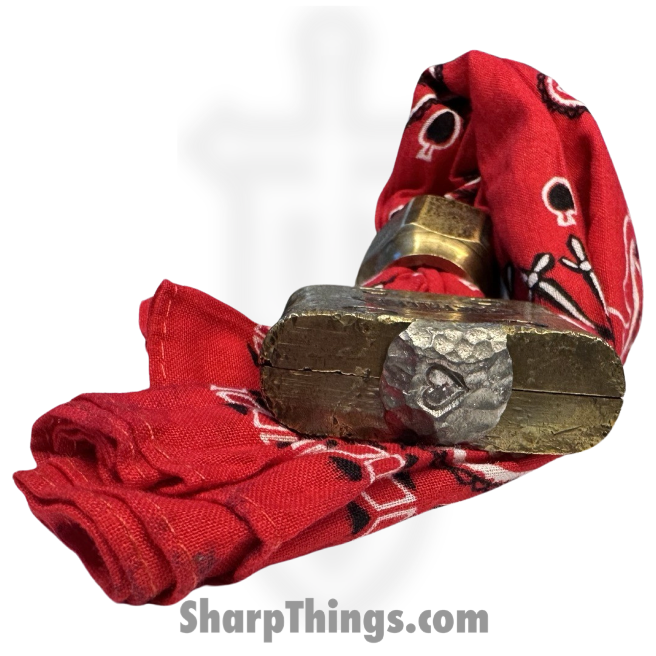 Full Heart Forge - FHF-BK-LUCKY - Bandana Keep - Lucky Lock - Bandana - Red, Black, White - Image 4
