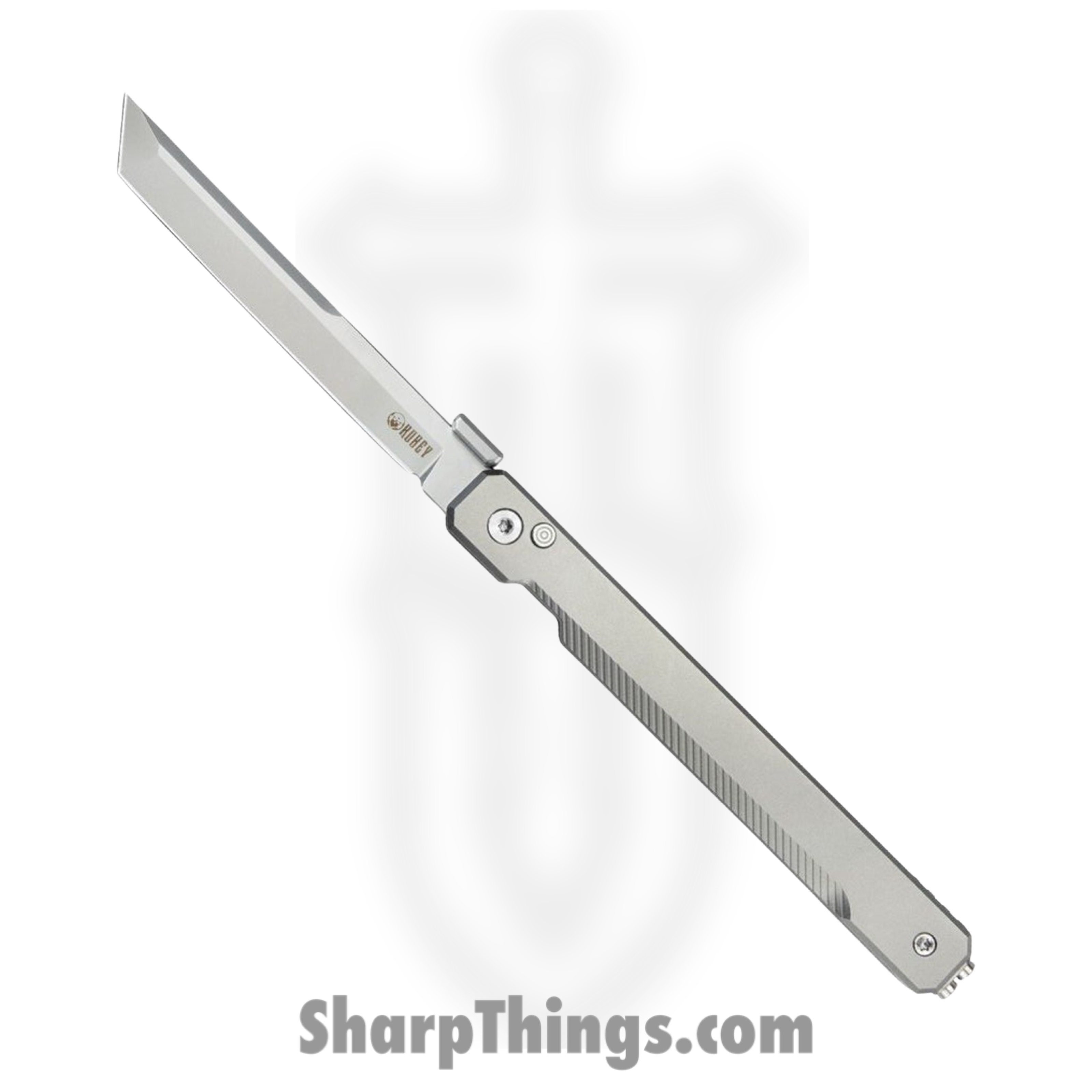 Kubey - KUB243A - Prism - Folding Knife - 14C28N Bead Blast Tanto - Titanium - Silver