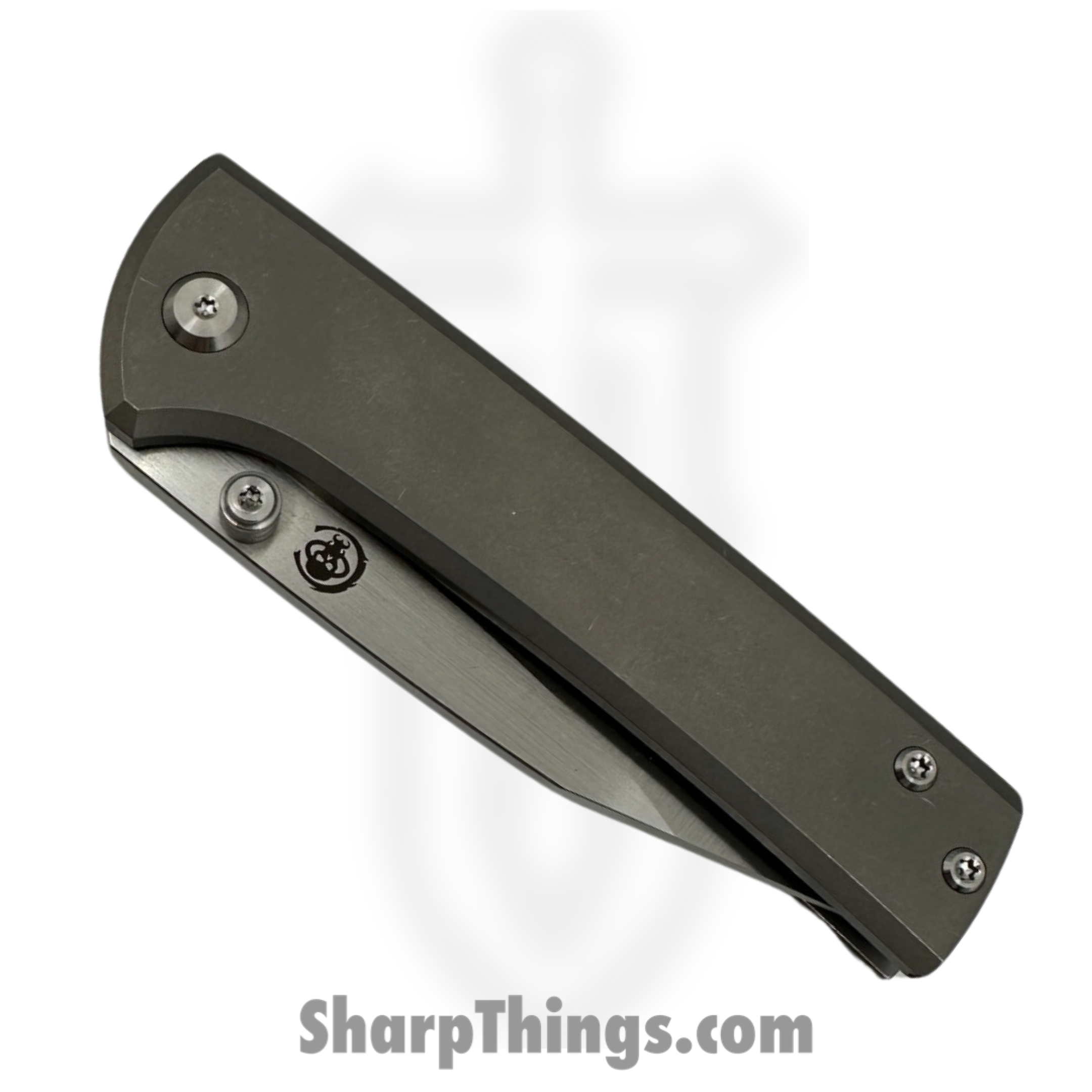 Chaves Knives - ST-SG-SWTI-BF - Scapegoat Street - Folding Knife - Satin M390 Drop Point - Titanium - Stonewash - Image 4