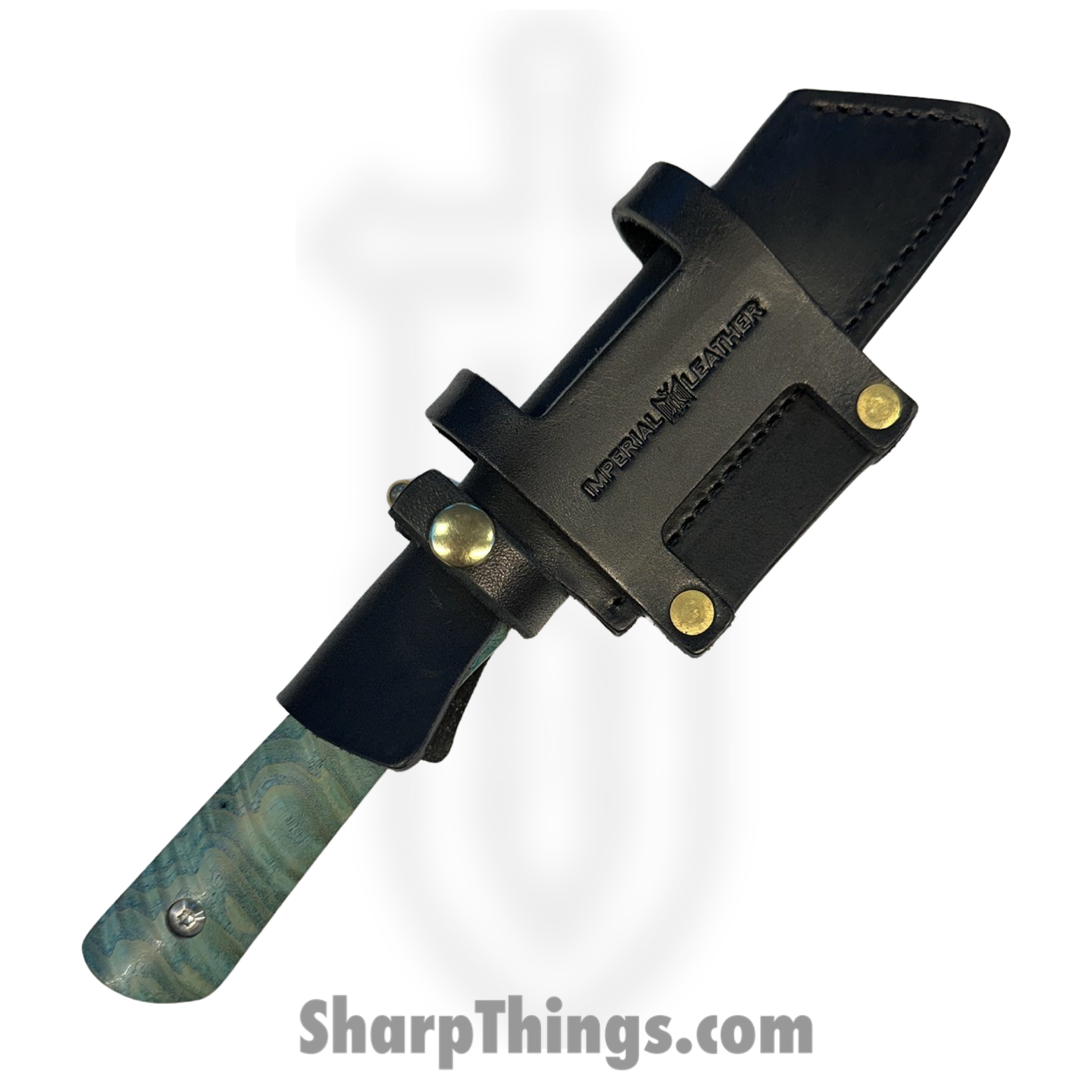 Something Obscene Co. - SO1 - Barbaro - Fixed Blade Knife - CPM MagnaCut Acid Etch Stonewash Sheepsfoot - Curly Maple - Green - Image 5
