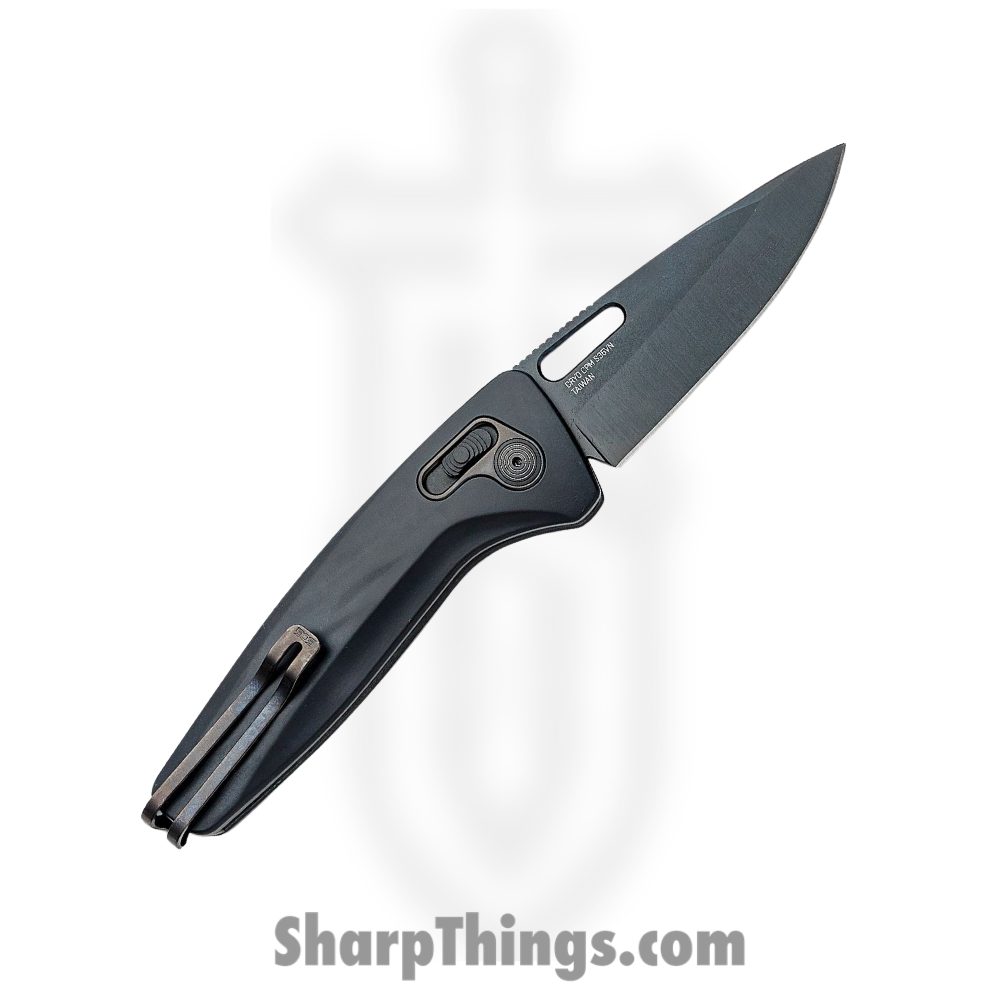 SOG - SOG12730357 - One-Zero - Folding Knife - CPM-S35VN Two-Tone Black TiNi Drop Point - Aluminum - Black - Image 2