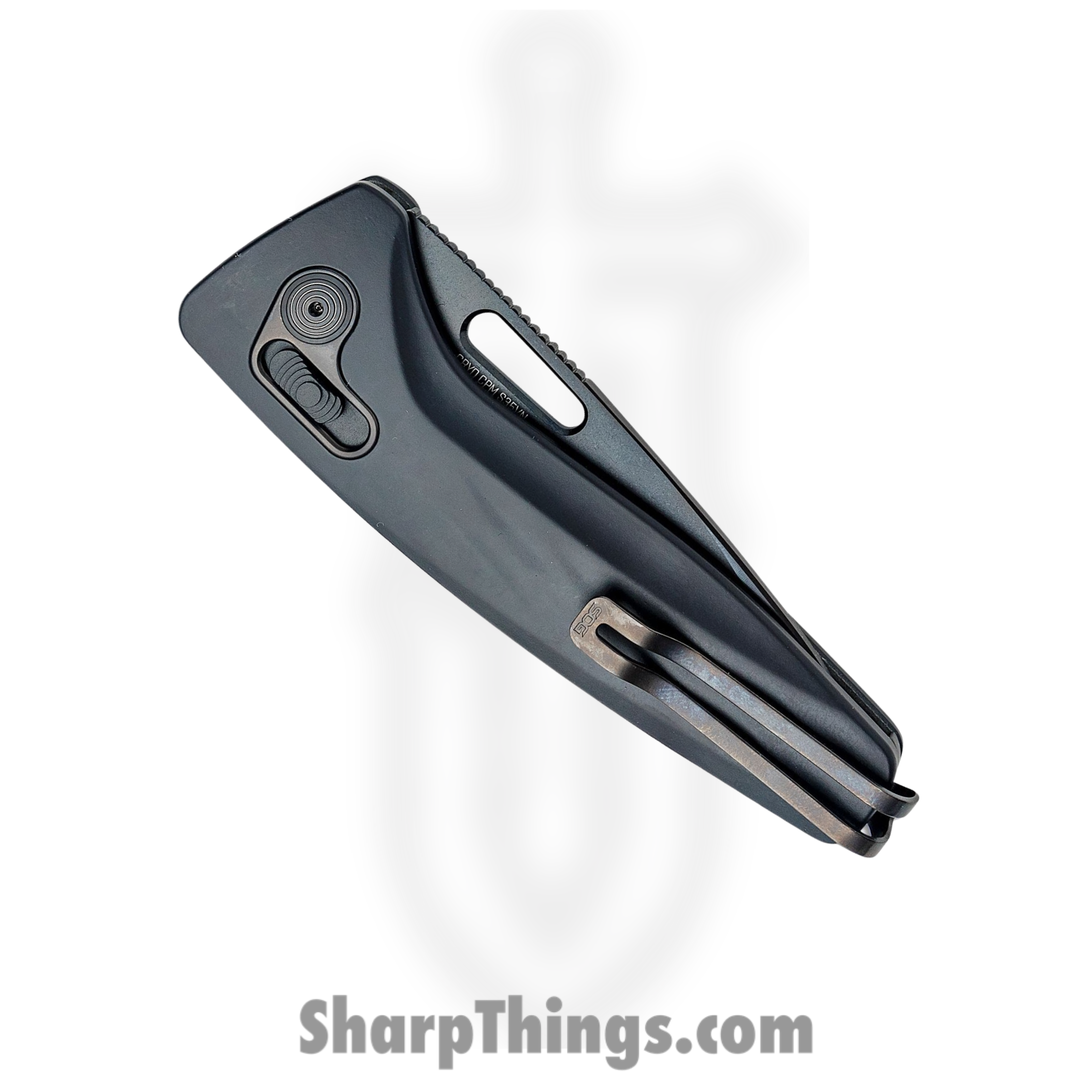 SOG - SOG12730357 - One-Zero - Folding Knife - CPM-S35VN Two-Tone Black TiNi Drop Point - Aluminum - Black - Image 4