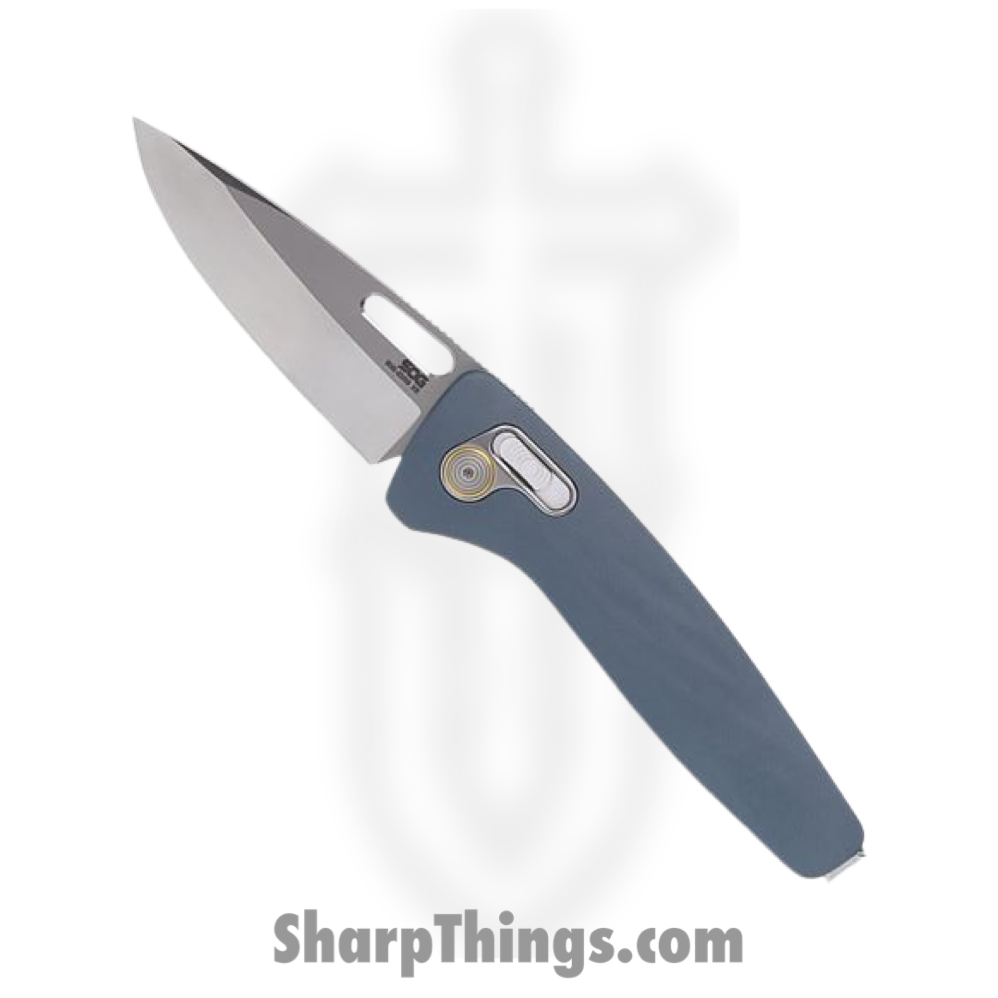 SOG - SOG12730457 - One-Zero - Folding Knife - CPM-S35VN Stonewash Clip Point - Aluminum - Smoke Gray