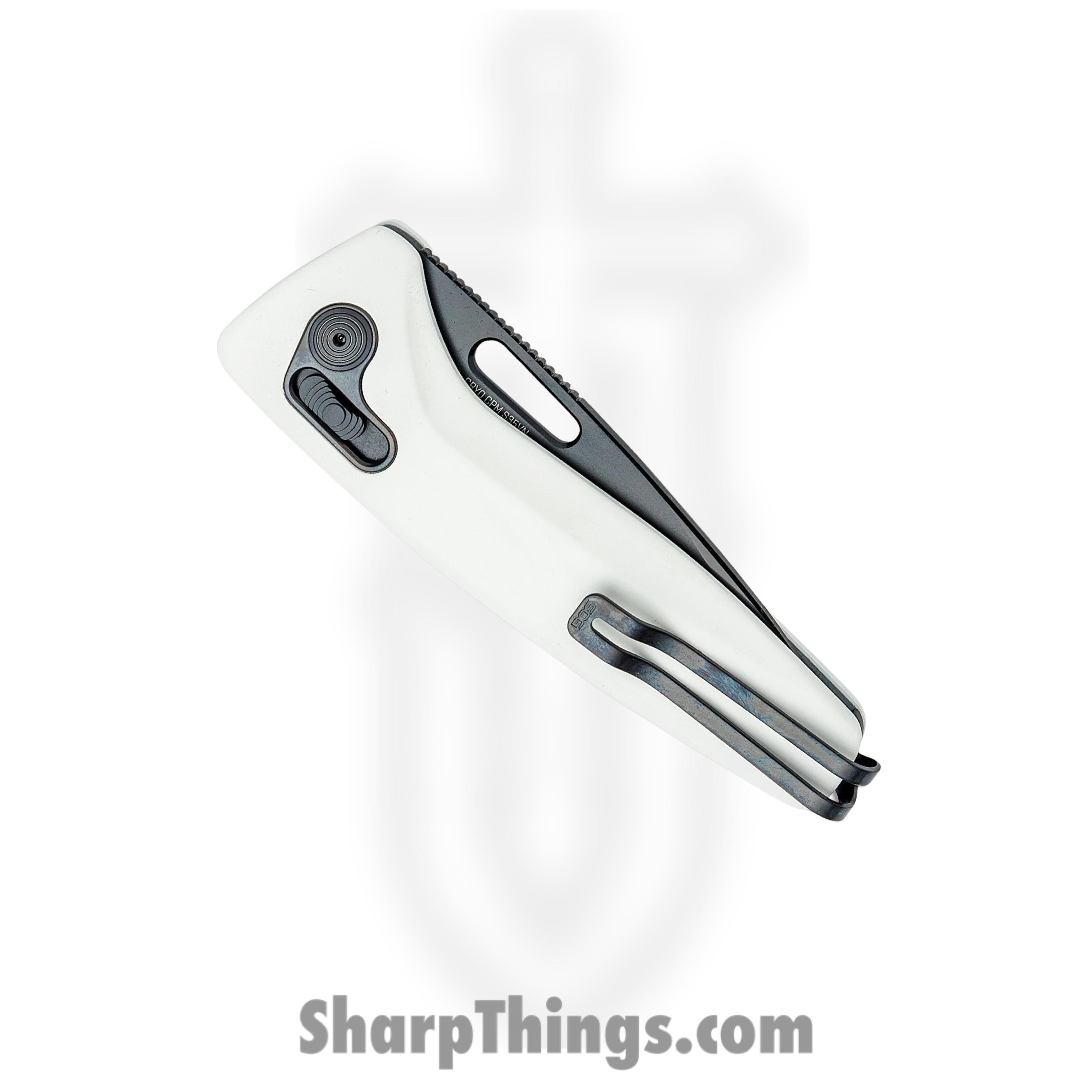 SOG - SOG12730557 - One-Zero - Folding Knife - CPM-S35VN Two-Tone Black TiNi Drop Point - Aluminum - White - Image 4