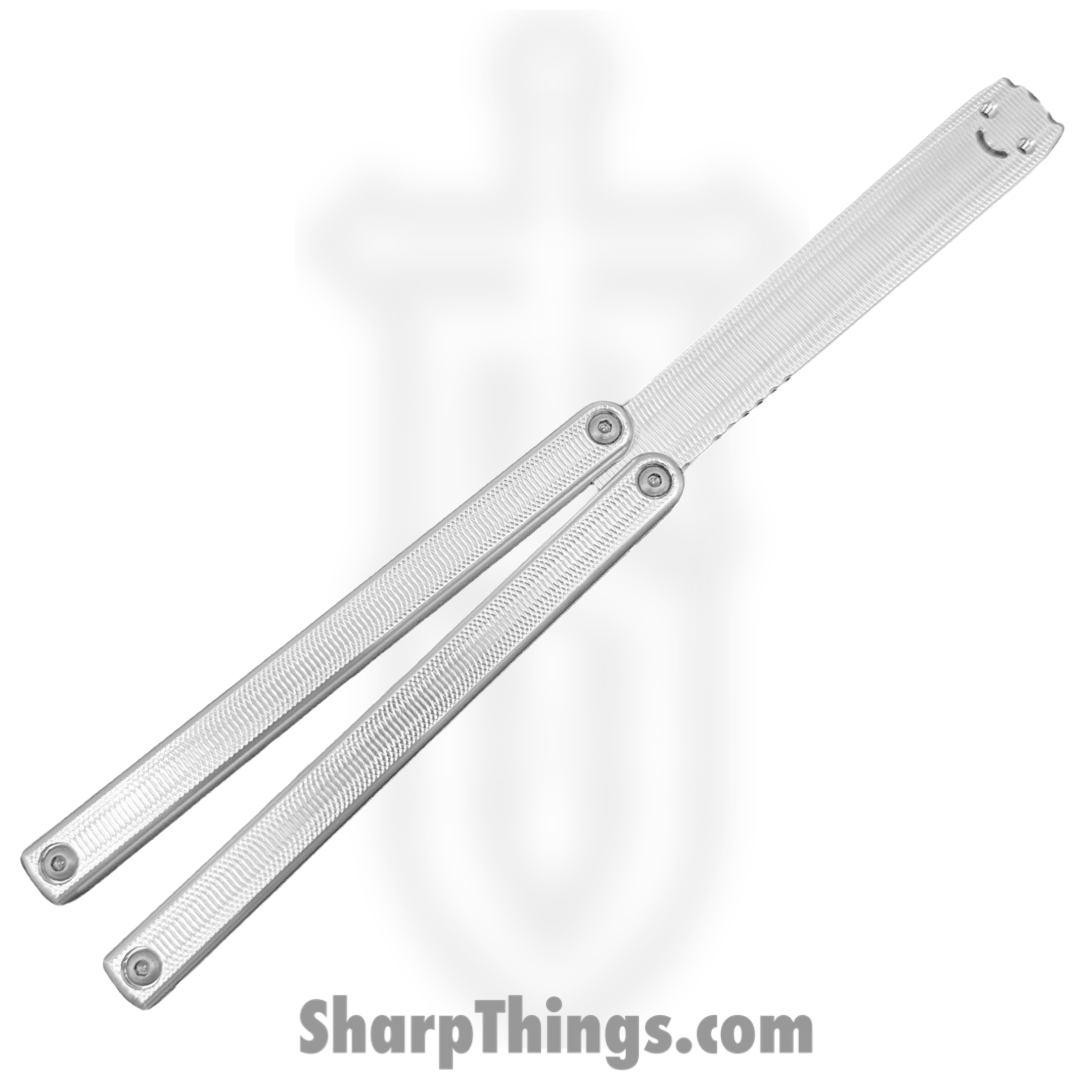 Squid Industries - SquiddyALR - Squiddy Aluminum - Balisong - 6061 Al Alloy Satin Trainer - 6061 Al Alloy - Silver - Image 2